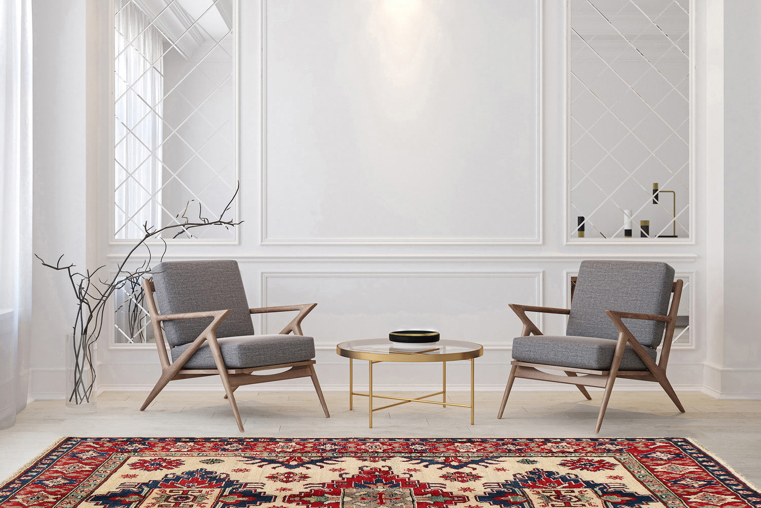 Kazak Beige Rug PC 52321 - 1.93m X 1.51m