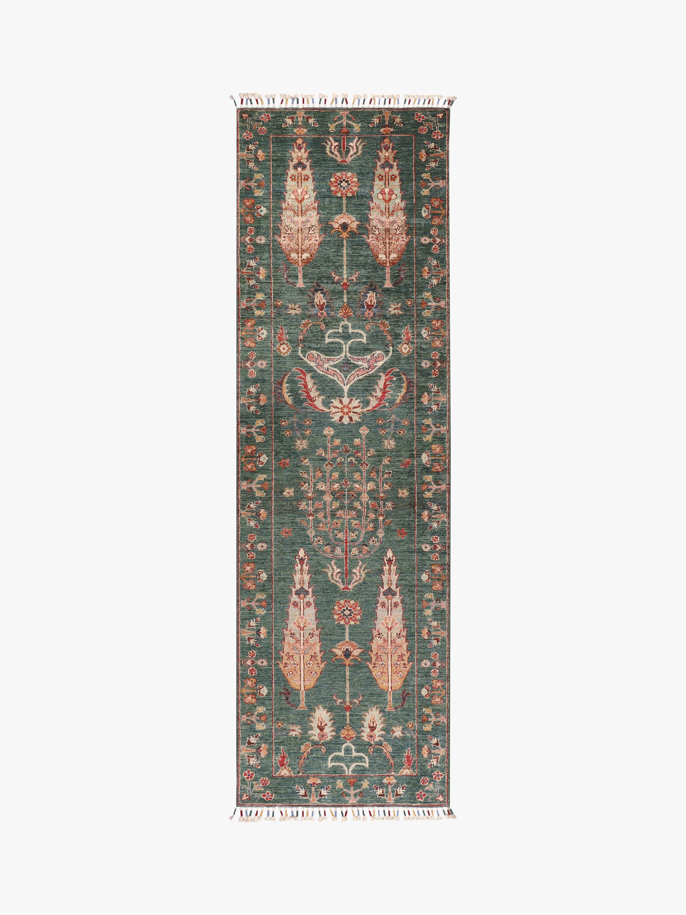 Pictorial Green Rug PC 55780 - 2.40m X 0.75m