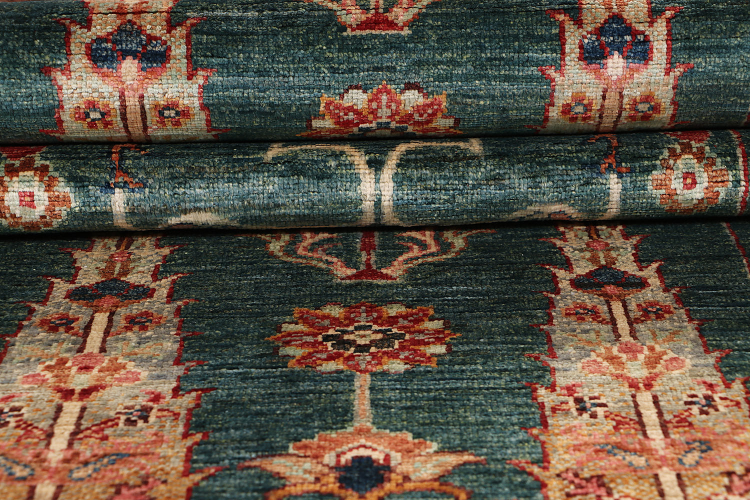 Pictorial Green Rug PC 56886 - 2.42m X 0.73m