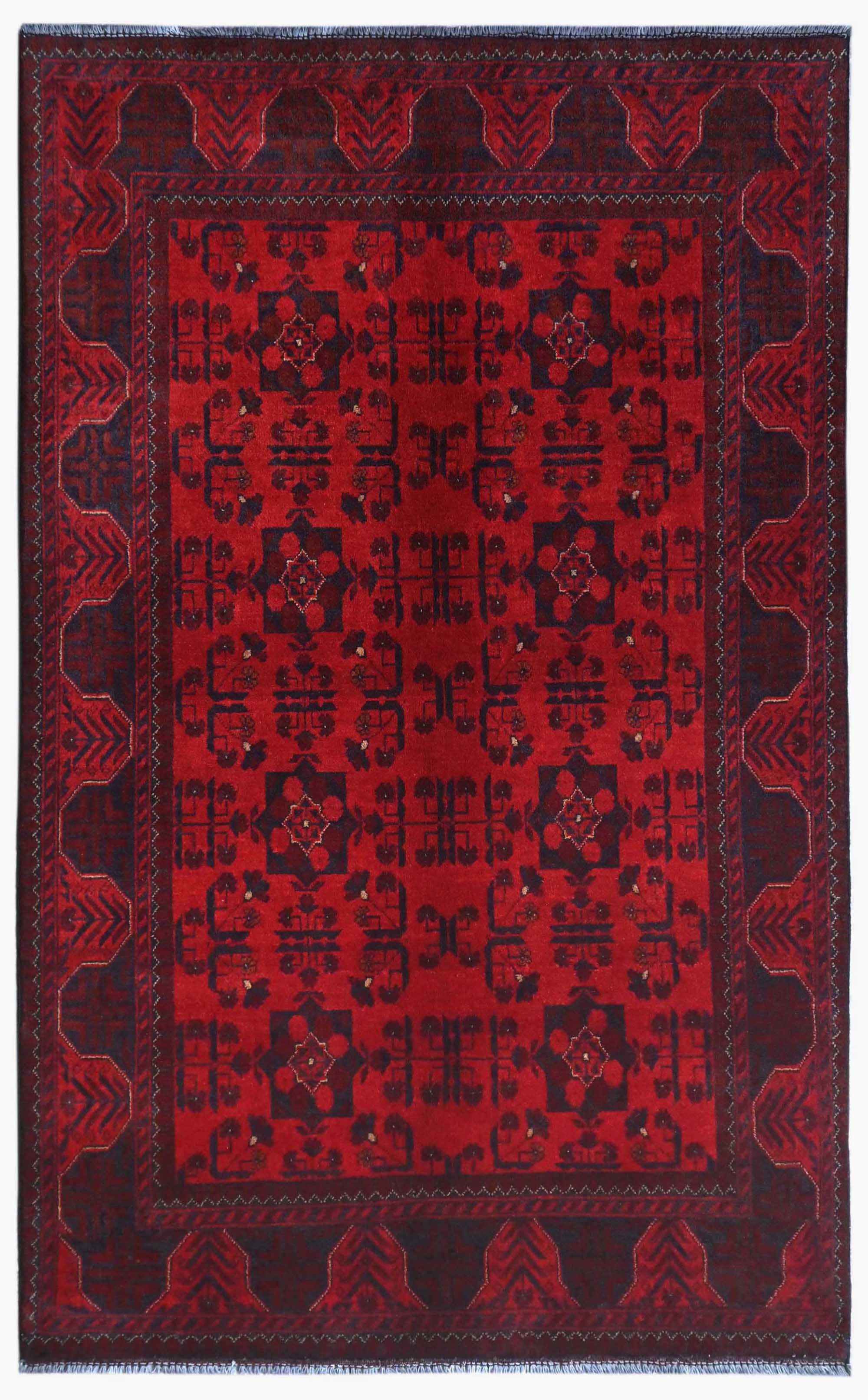 Khal Mohammadi Red Rug PC 56154 - 2.00m X 1.24m
