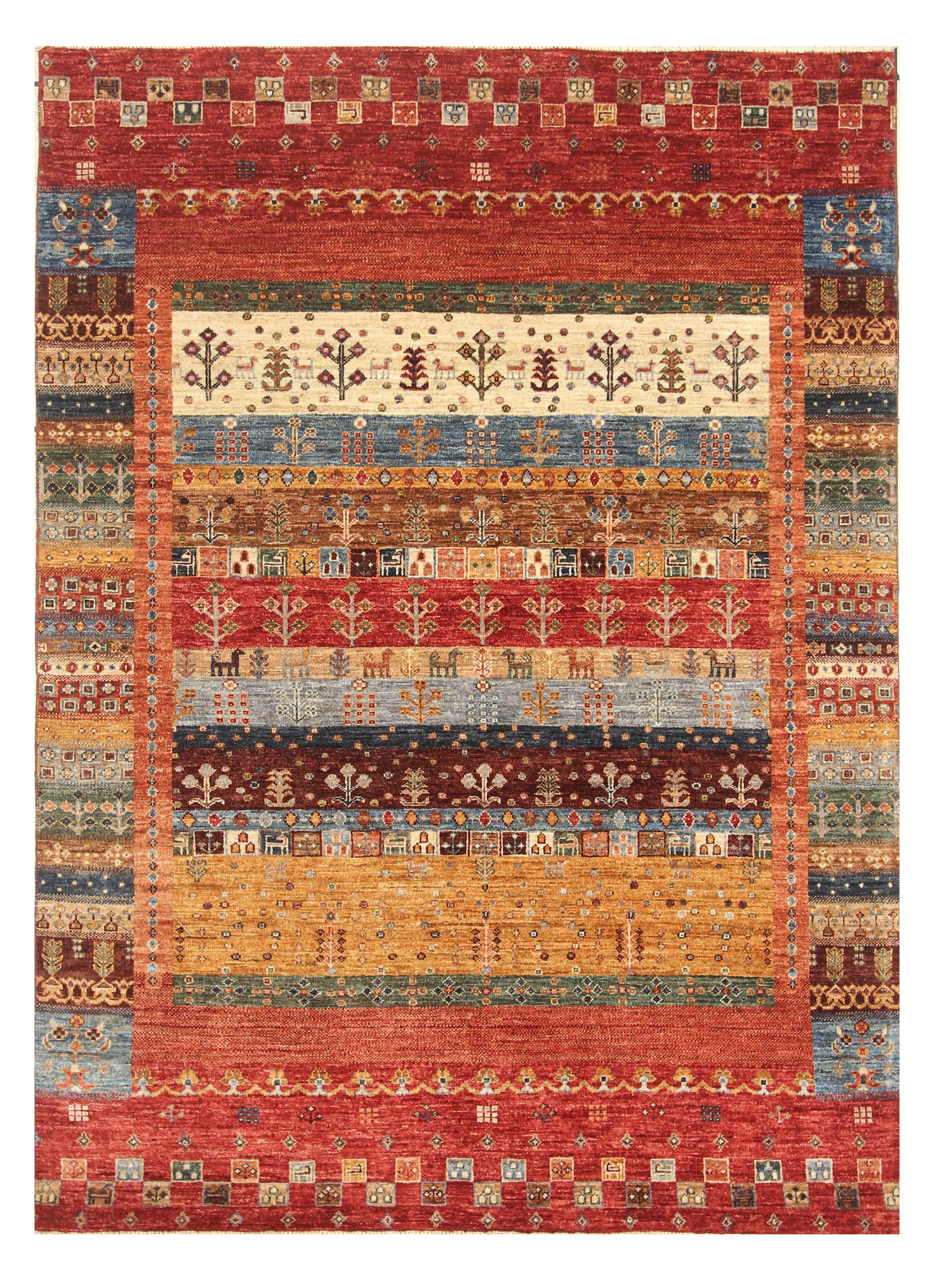 Loribaft Red Rug PC 55837 - 2.09m X 1.54m