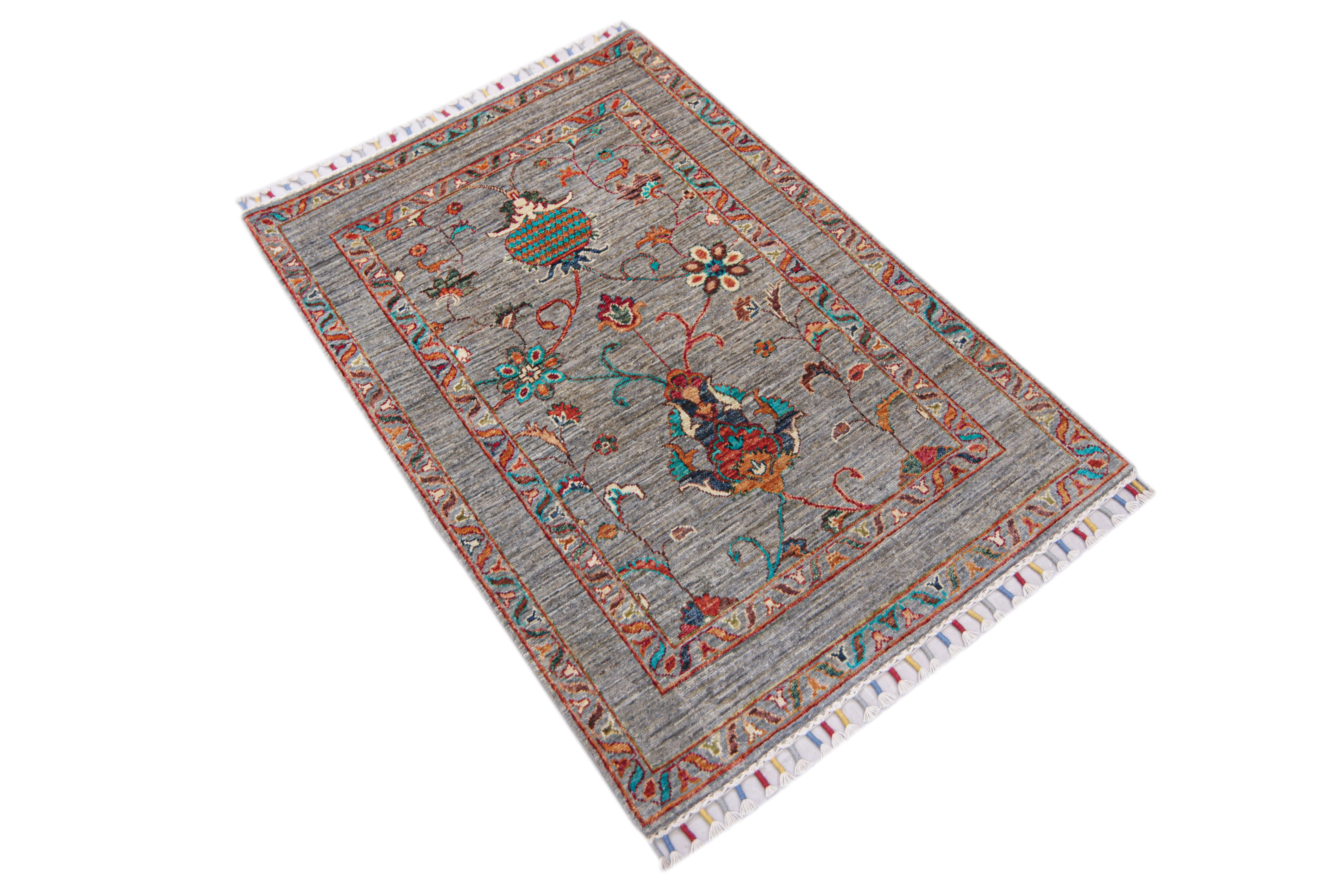 Sultani Grey Rug PC 57480 - 1.24m X 0.85m