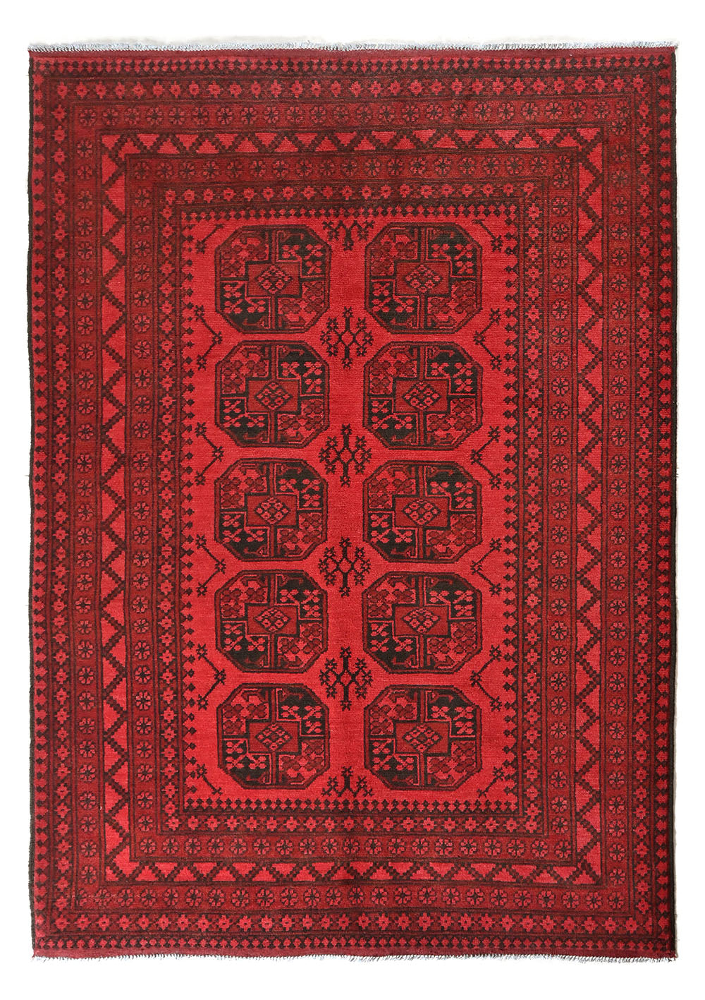 Red Afghan Rug PC 50650 - 2.38m X 1.65m