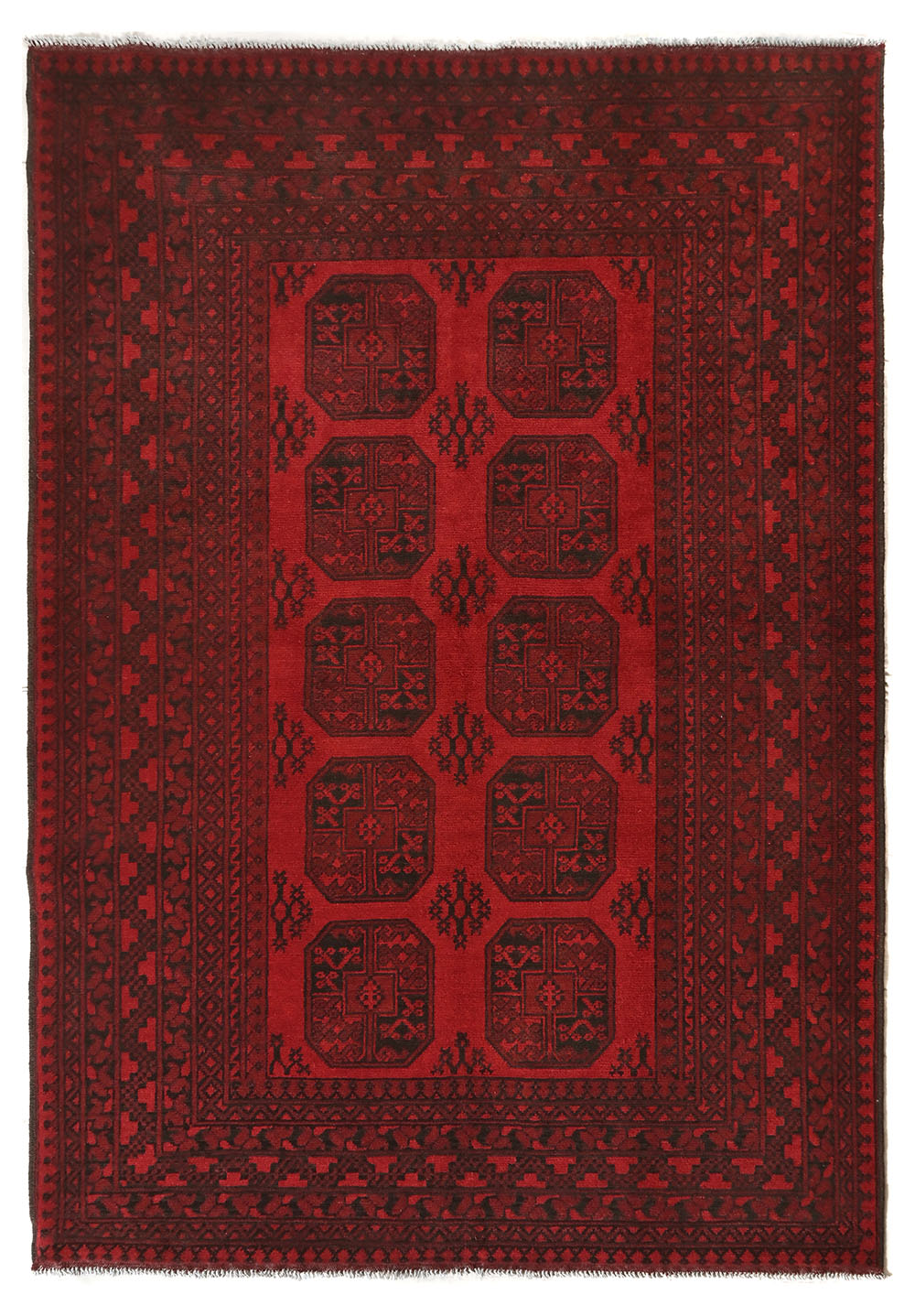 Red Afghan Rug PC 50652 - 2.41m X 1.61m