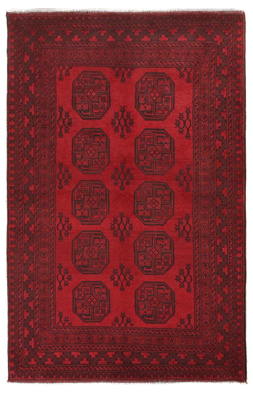 Red Afghan Rug PC 50651 - 2.51m X 1.53m