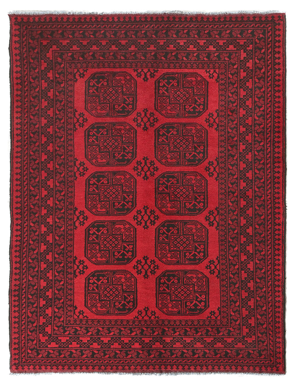 Red Afghan Rug PC 50653 - 2.45m X 1.63m