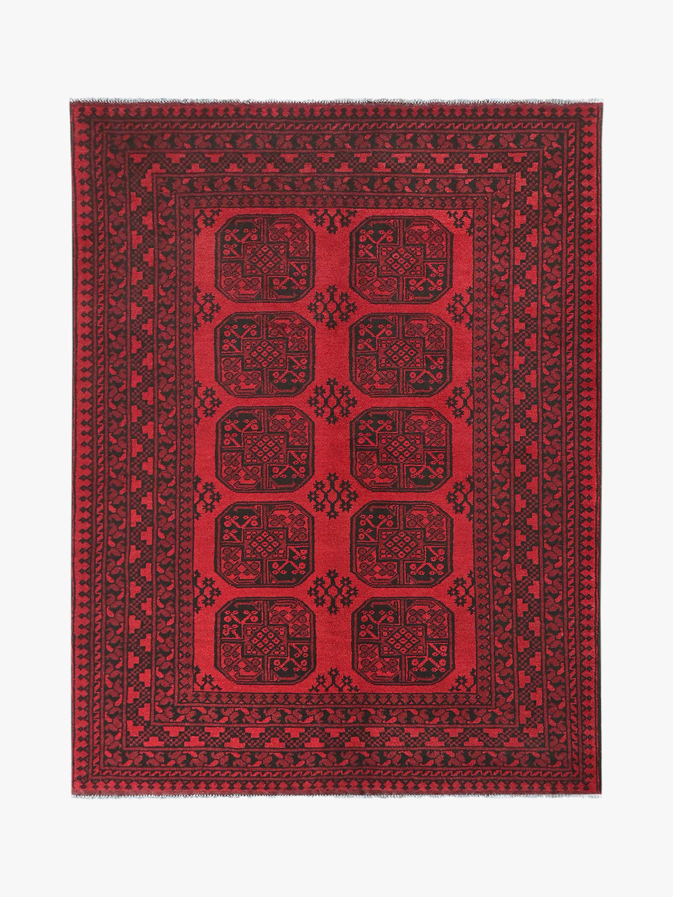 Red Afghan Rug PC 50653 - 2.45m X 1.63m