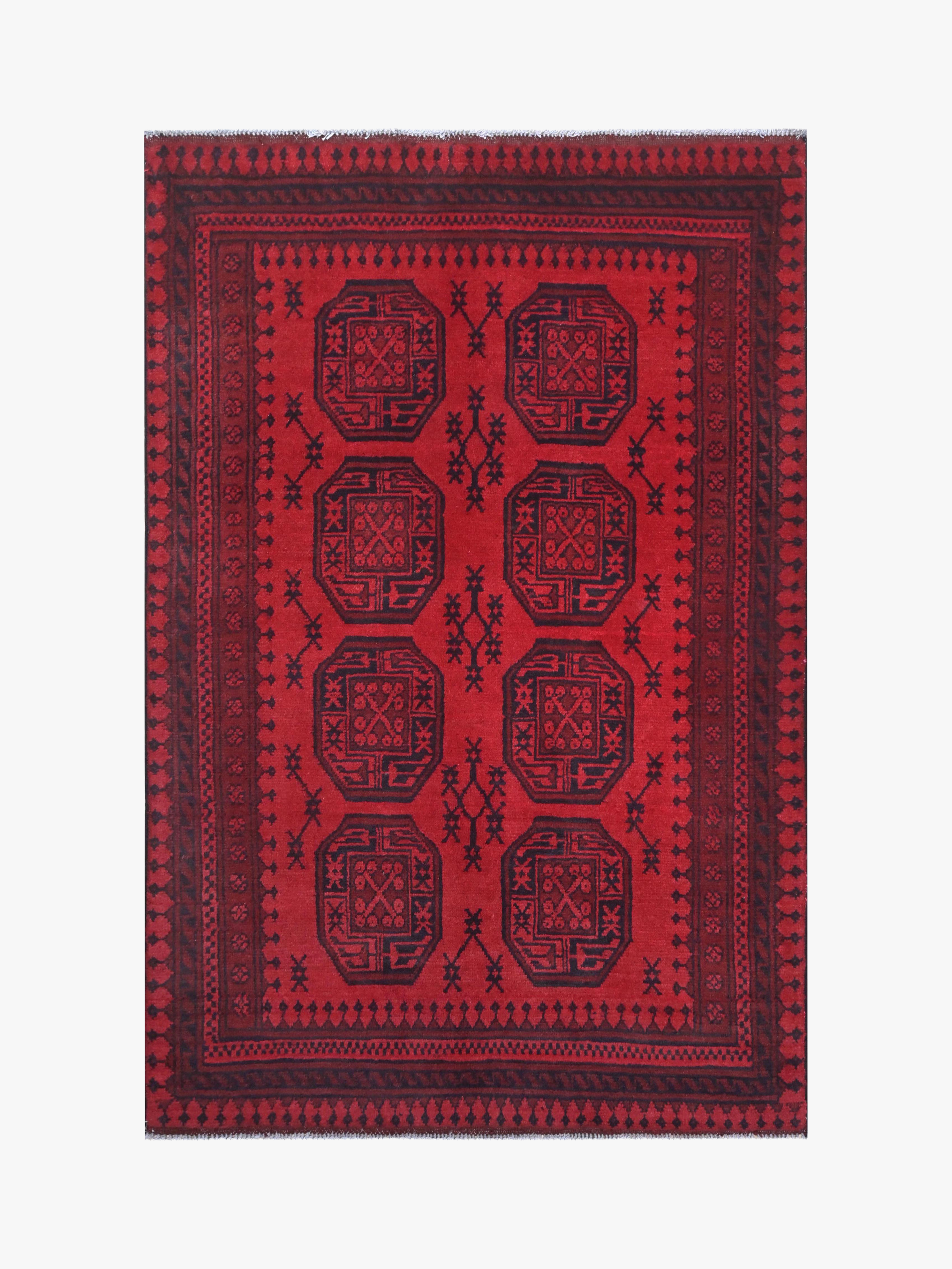 Red Afghan Red Rug PC 57769 - 1.80m X 1.15m