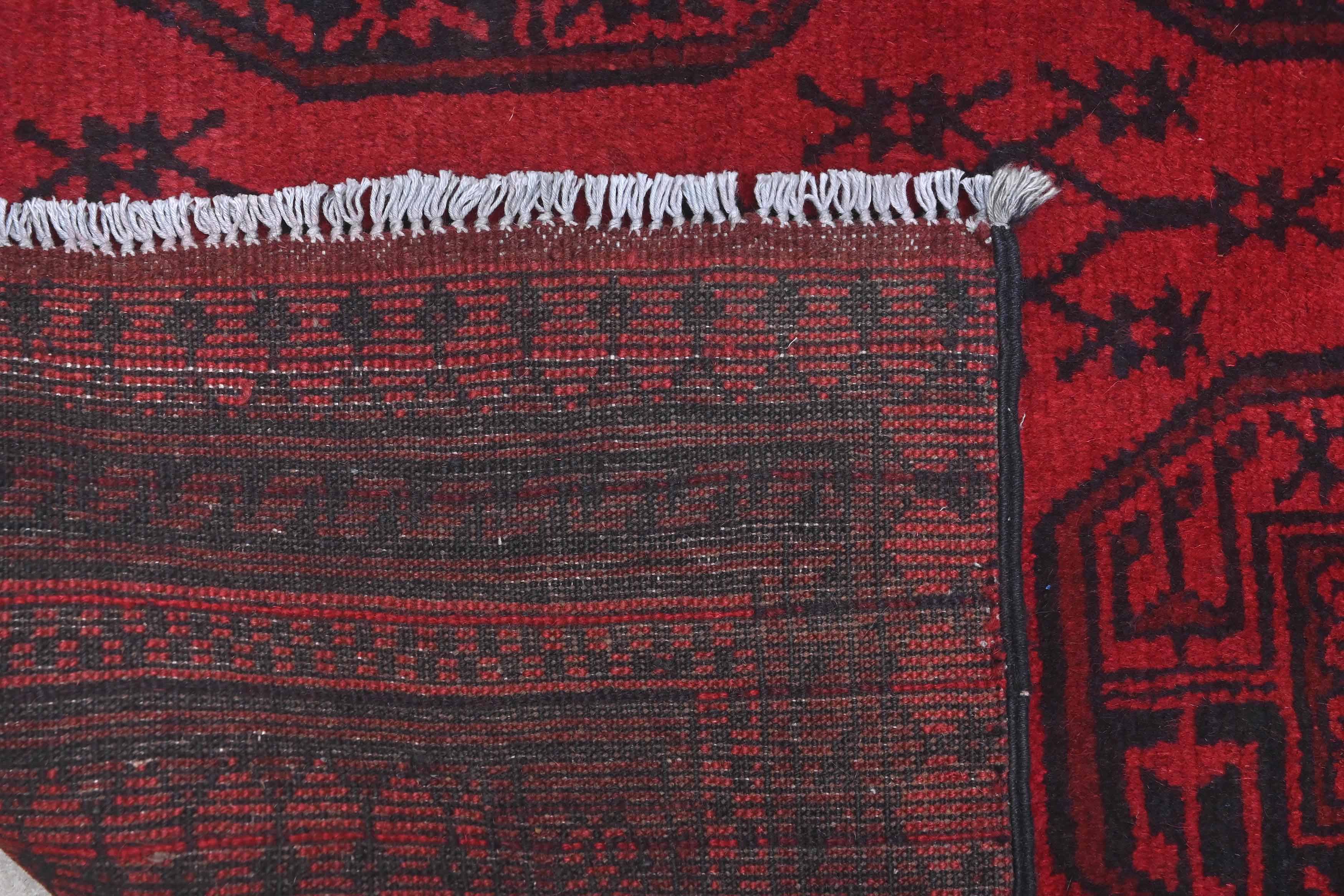 Red Afghan Red Rug PC 57769 - 1.80m X 1.15m