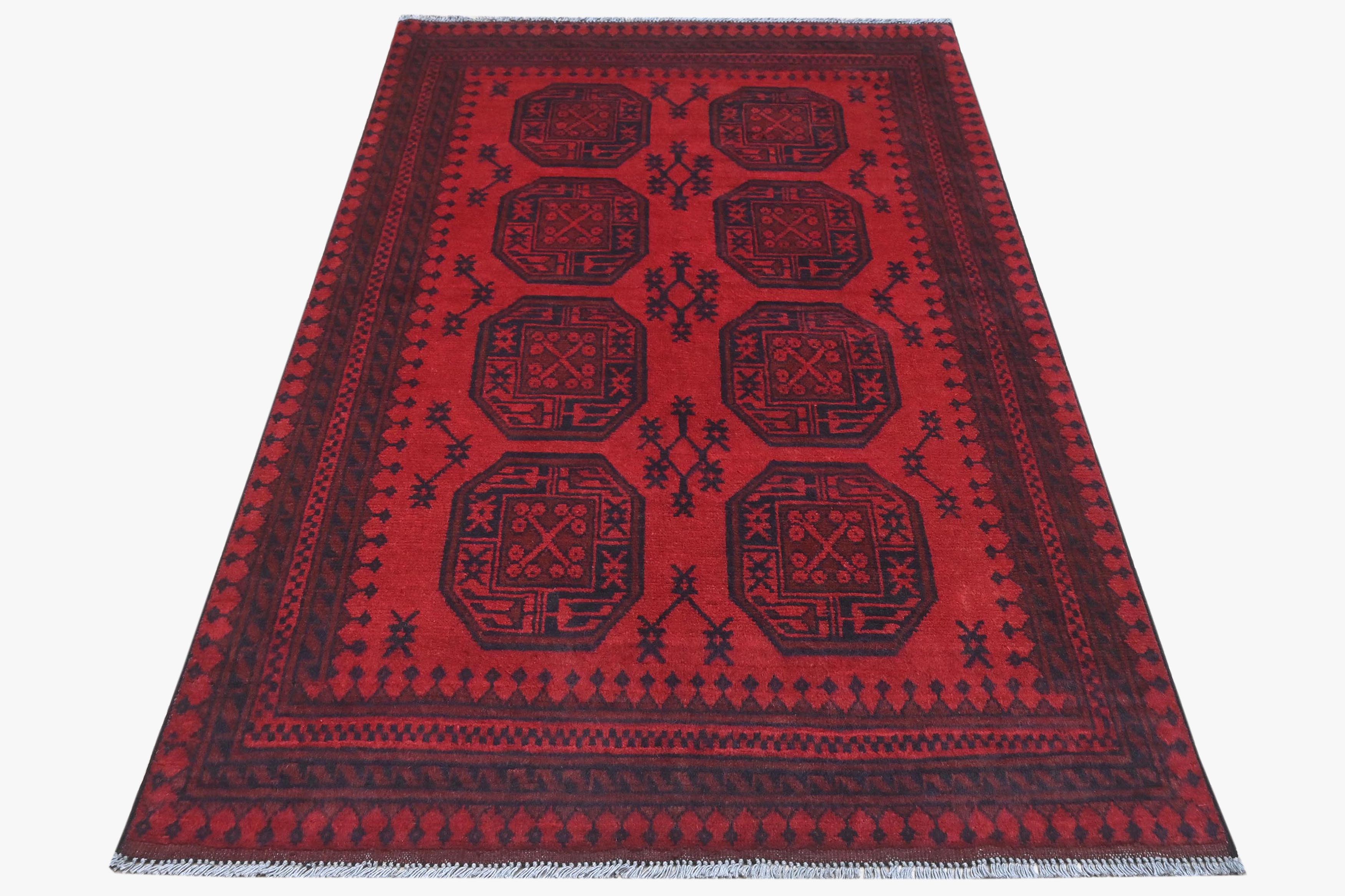 Red Afghan Red Rug PC 57771 - 1.79m X 1.15m