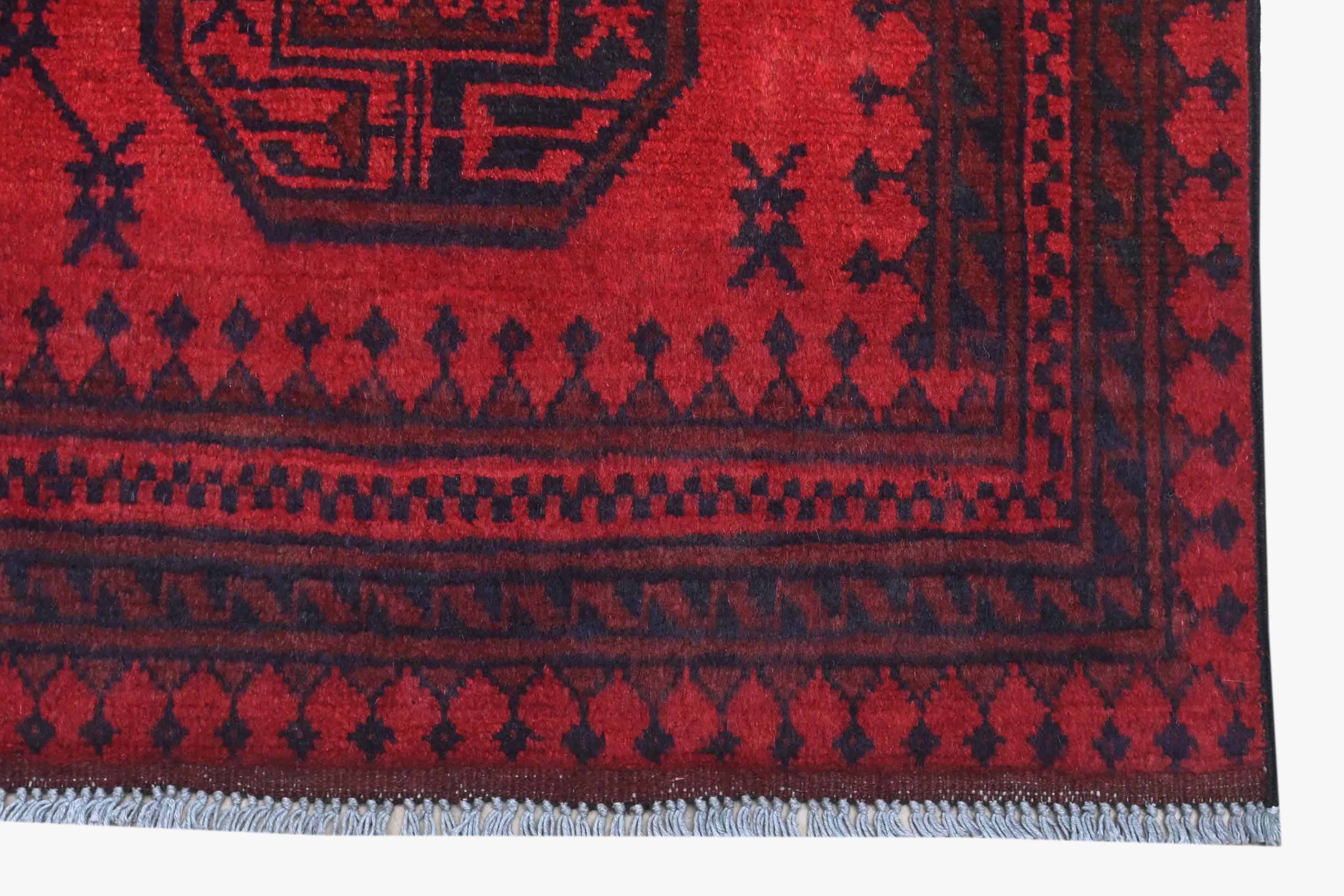 Red Afghan Red Rug PC 57771 - 1.79m X 1.15m