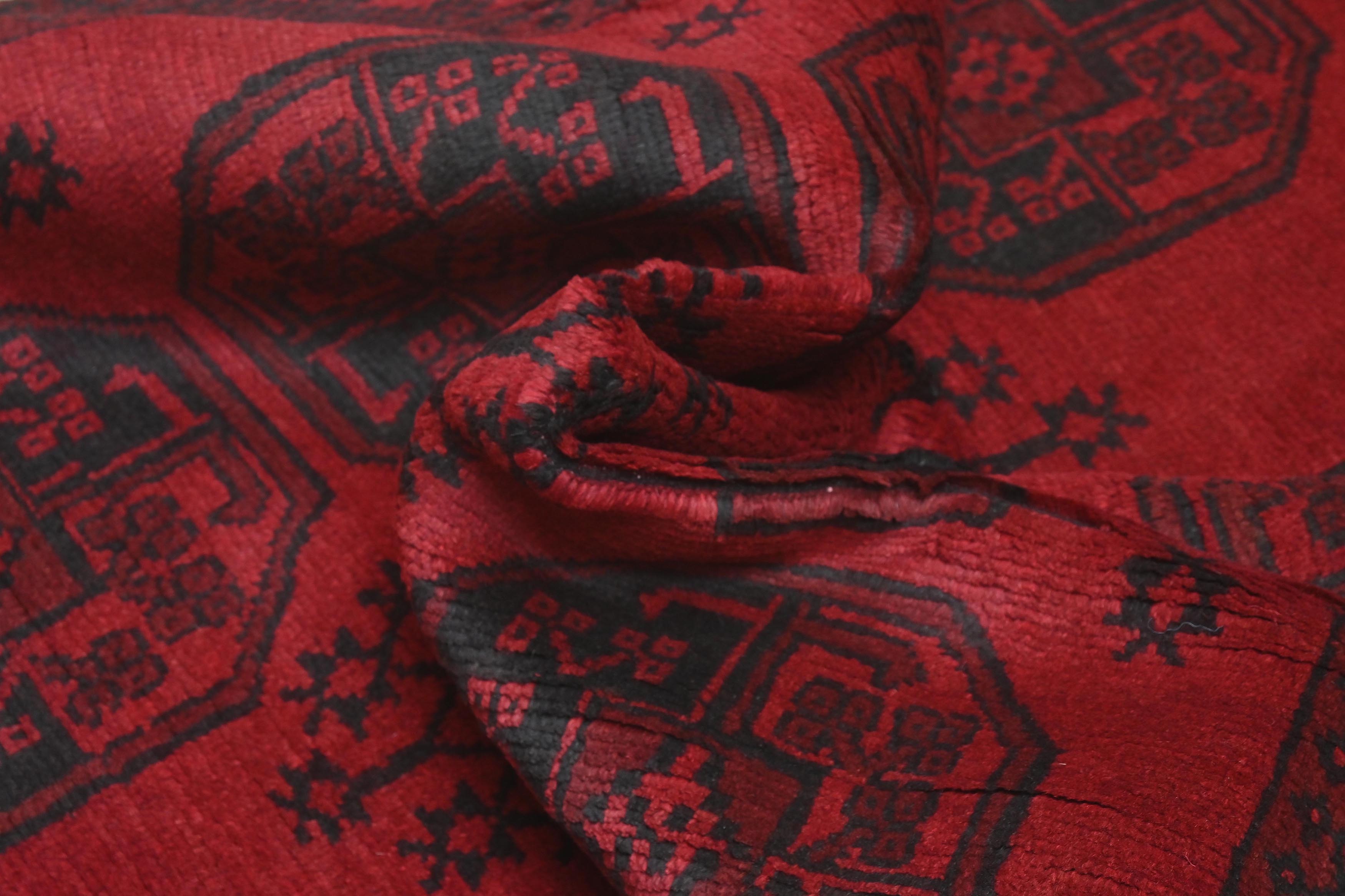 Red Afghan Red Rug PC 57766 - 1.71m X 1.21m