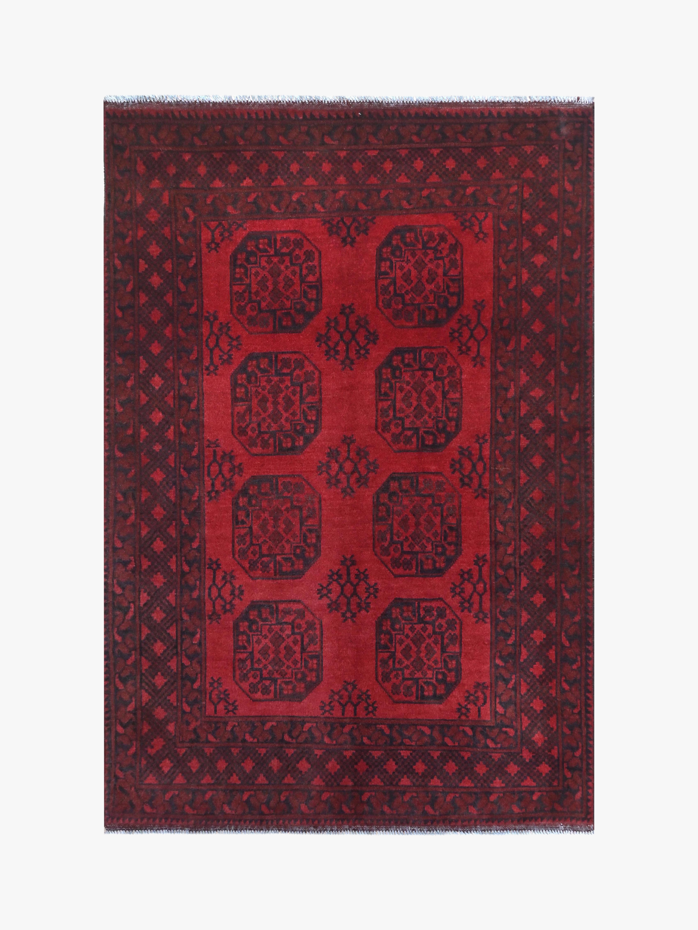 Red Afghan Red Rug PC 57765 - 1.76m X 1.32m