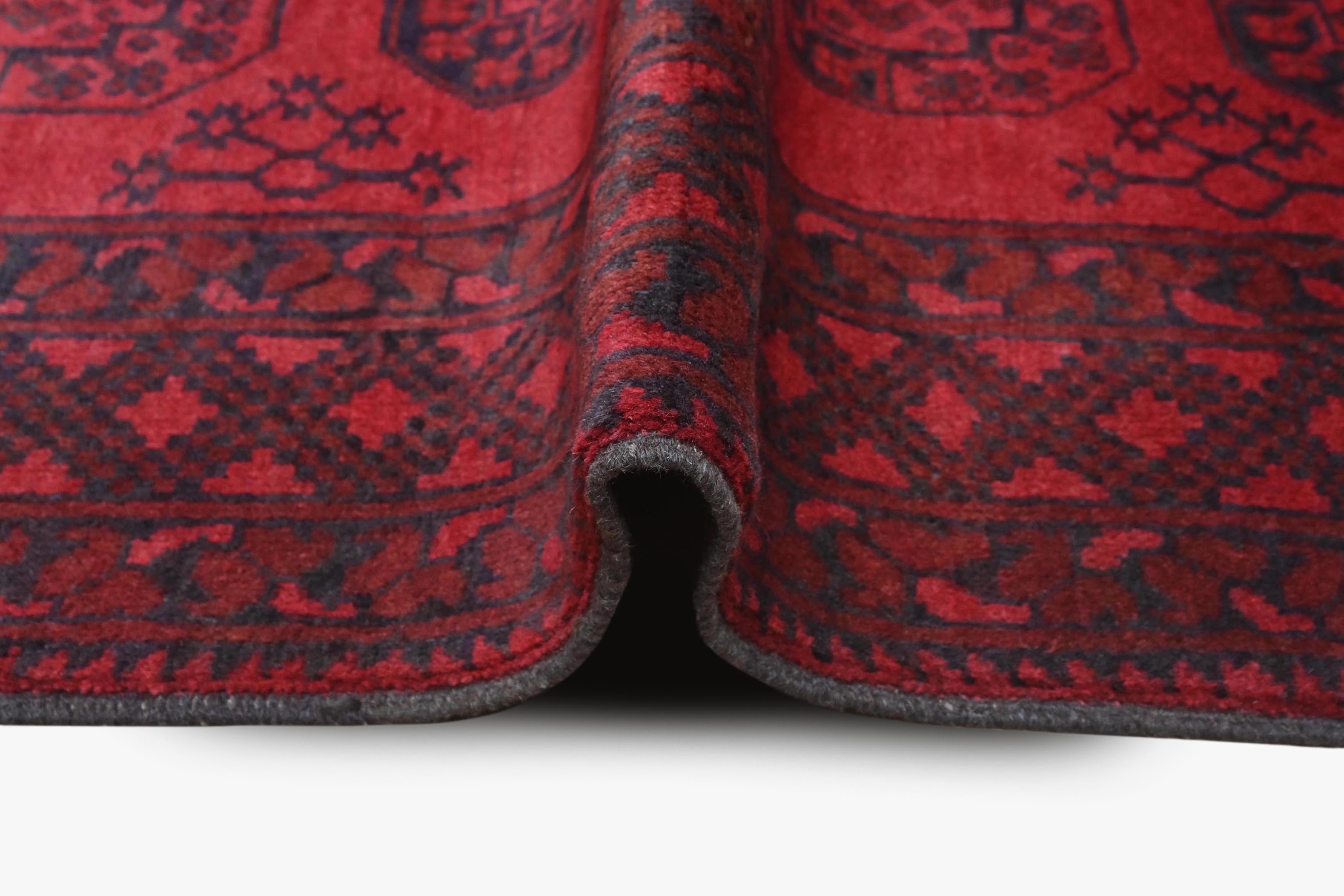 Red Afghan Red Rug PC 57765 - 1.76m X 1.32m