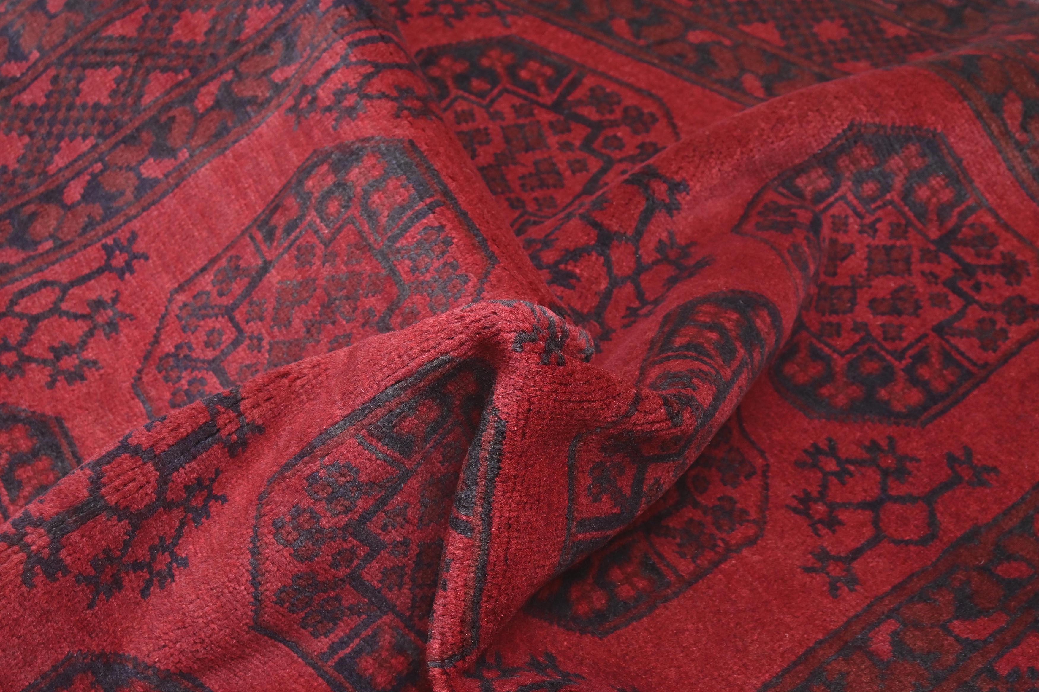 Red Afghan Red Rug PC 57765 - 1.76m X 1.32m
