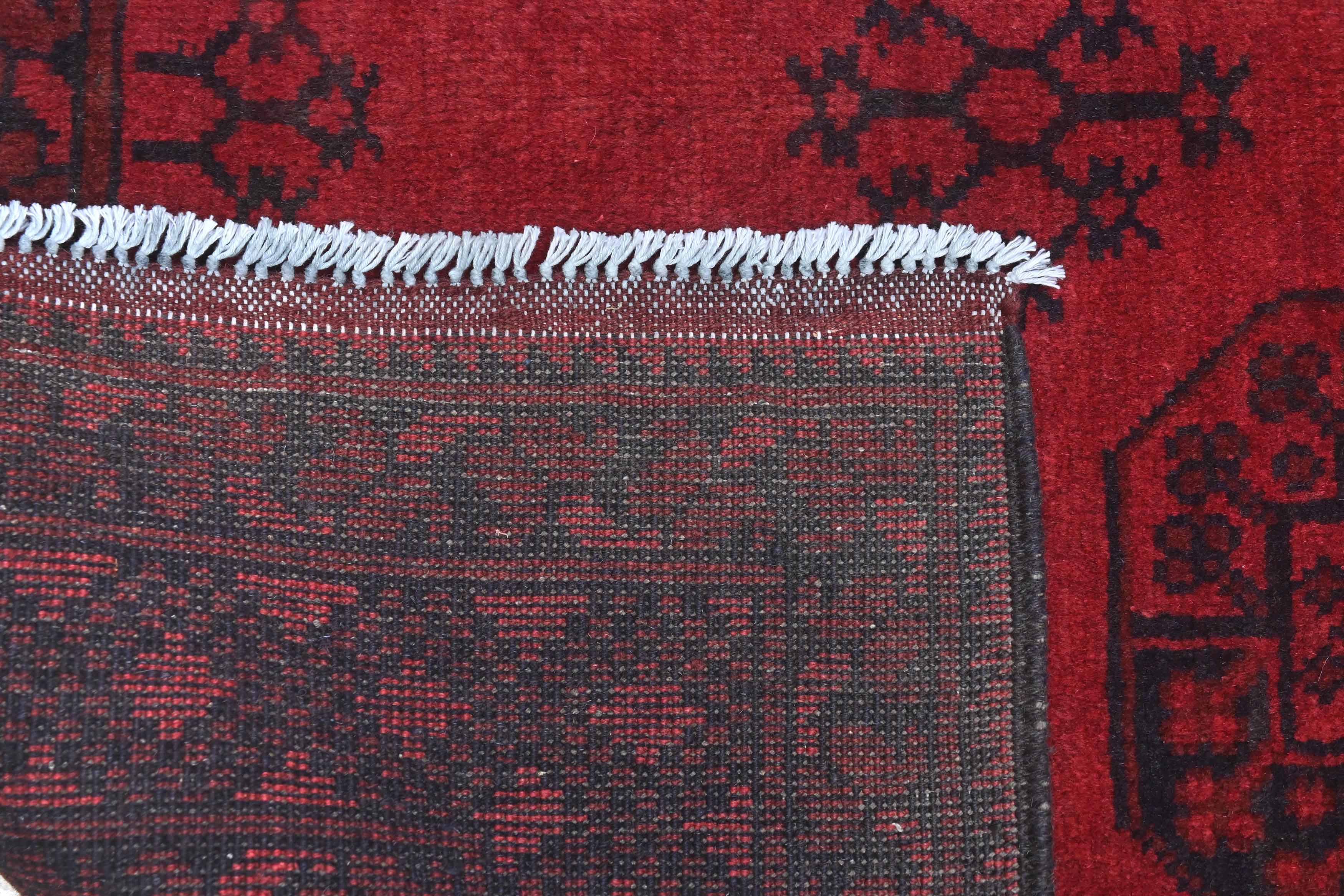 Red Afghan Red Rug PC 57765 - 1.76m X 1.32m