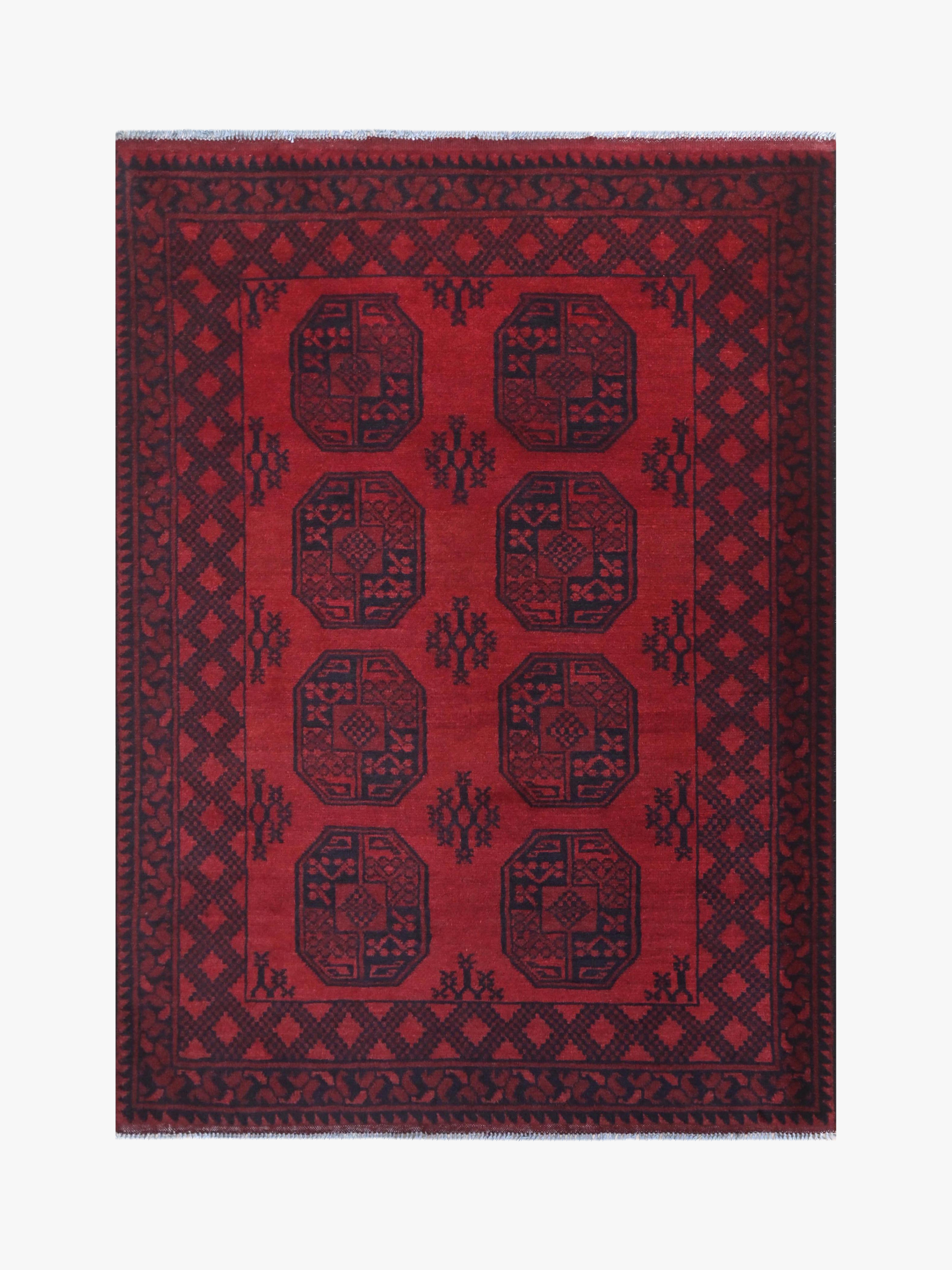 Red Afghan Red Rug PC 57764 - 1.77m X 1.28m