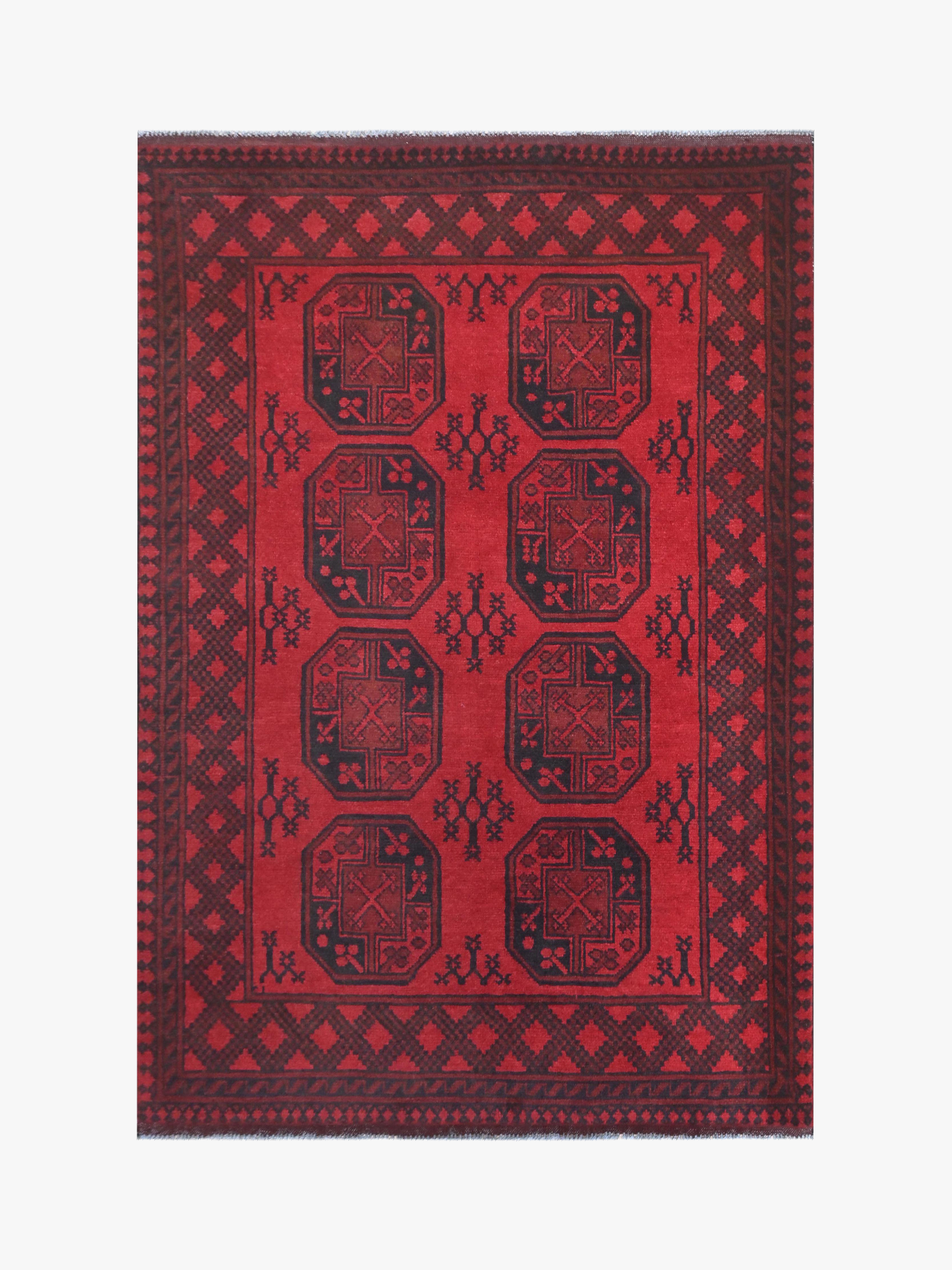 Red Afghan Red Rug PC 57768 - 1.89m X 1.28m