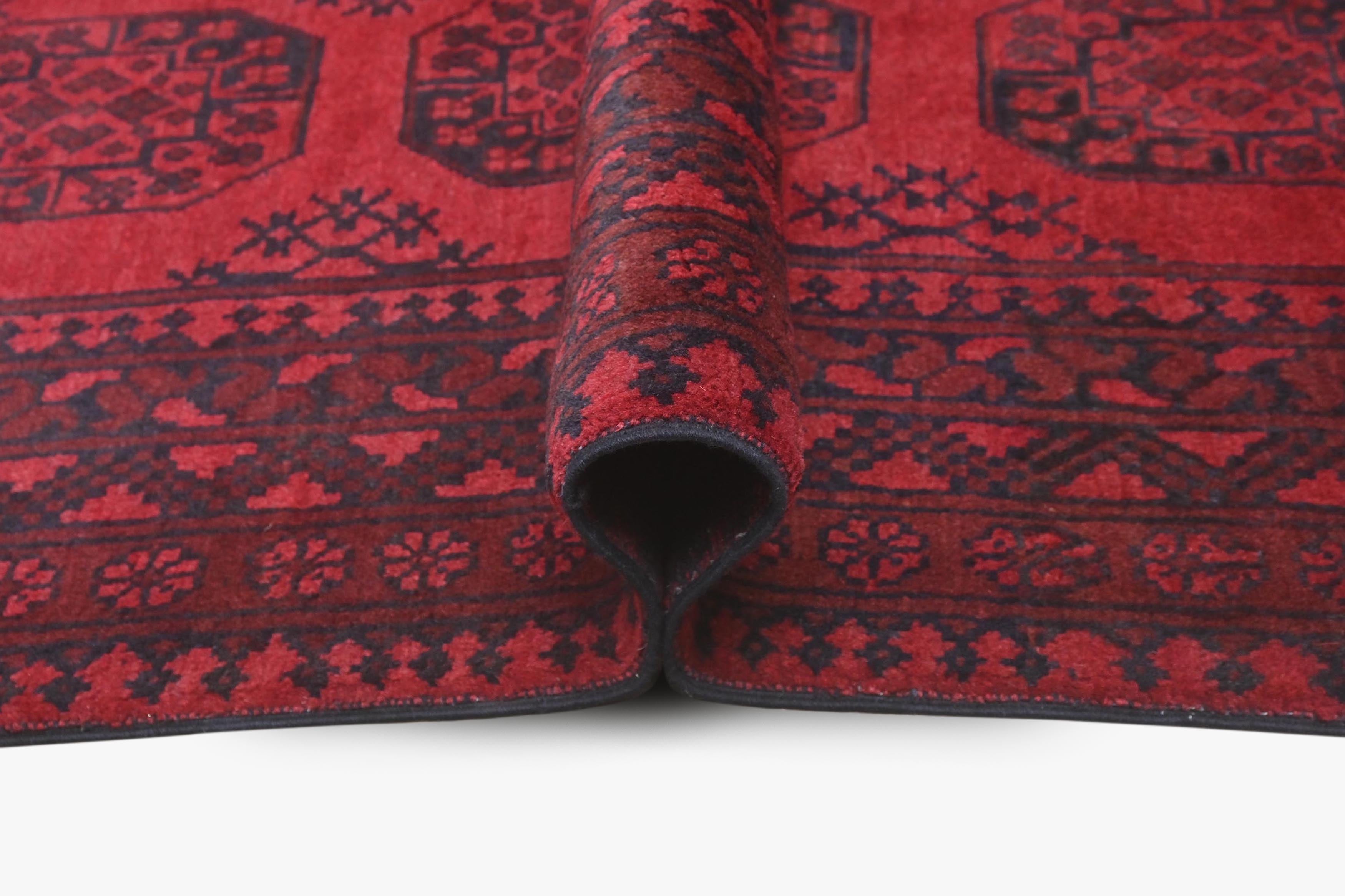 Red Afghan Red Rug PC 57767 - 1.90m X 1.26m
