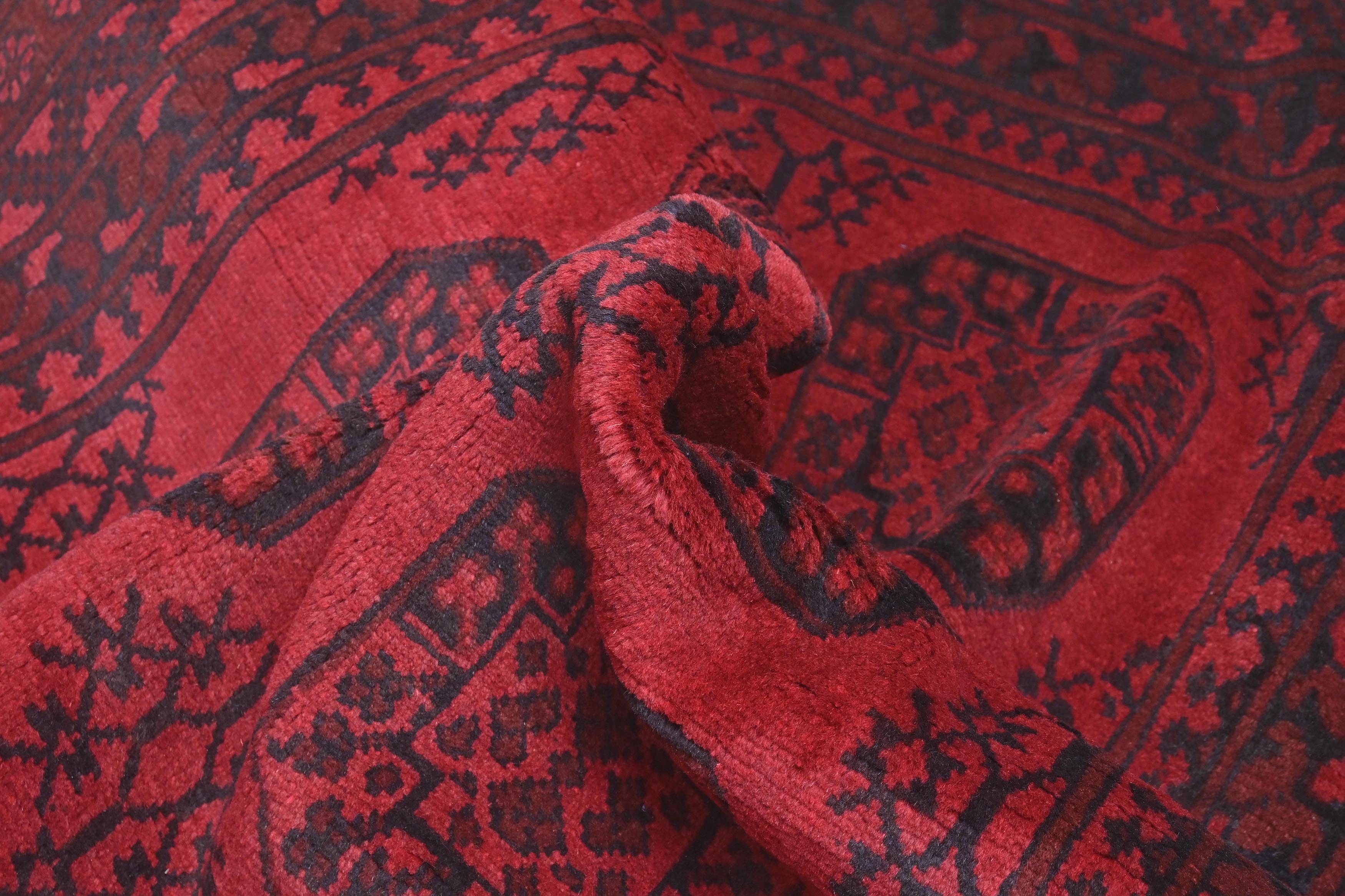 Red Afghan Red Rug PC 57767 - 1.90m X 1.26m