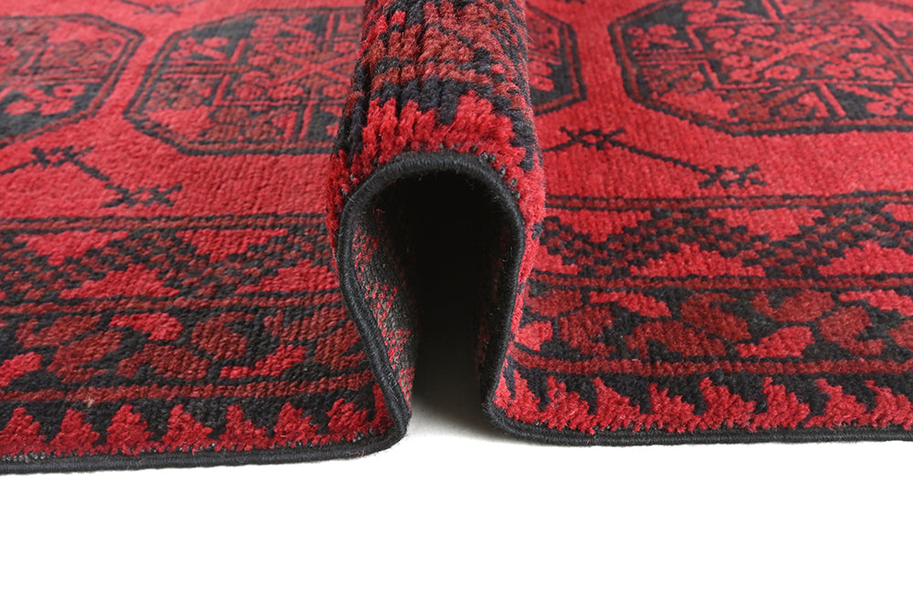 Red Afghan Rug PC 50703 - 2.44m X 0.76m