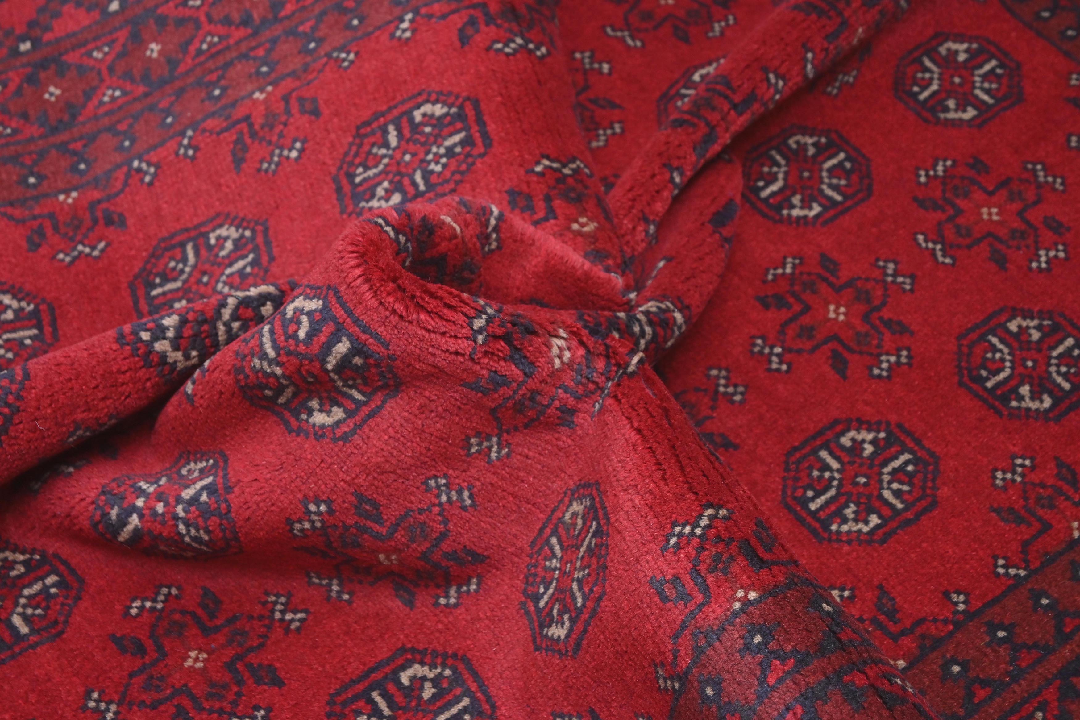 Red Afghan Red Rug PC 57763 - 2.27m X 1.68m