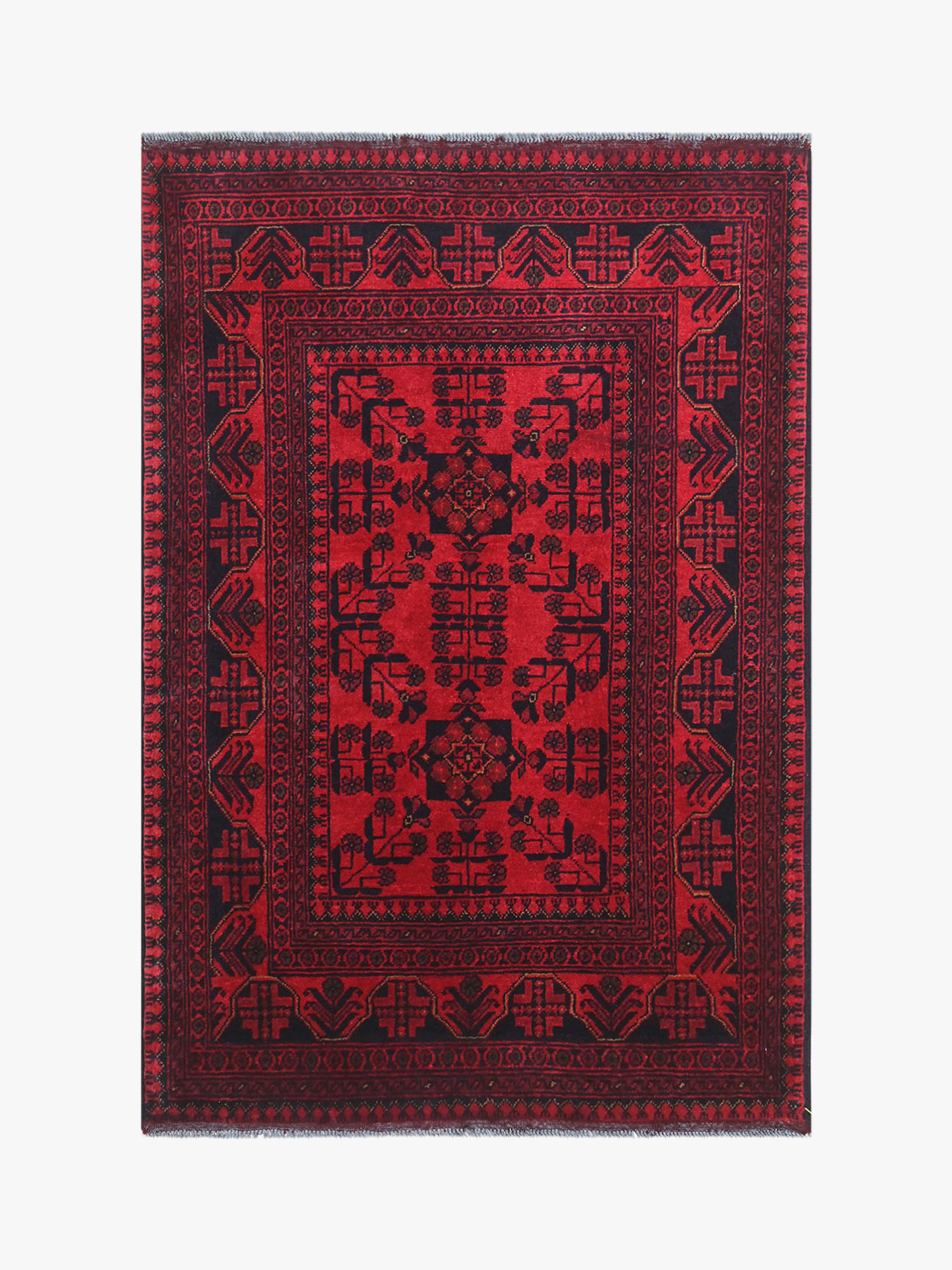 Khal Mohamadi Red Rug PC 57077 - 1.48m X 1.00m
