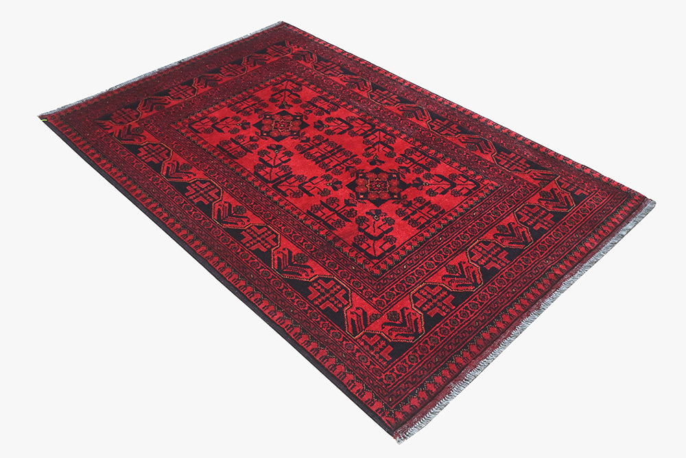 Khal Mohamadi Red Rug PC 57077 - 1.48m X 1.00m