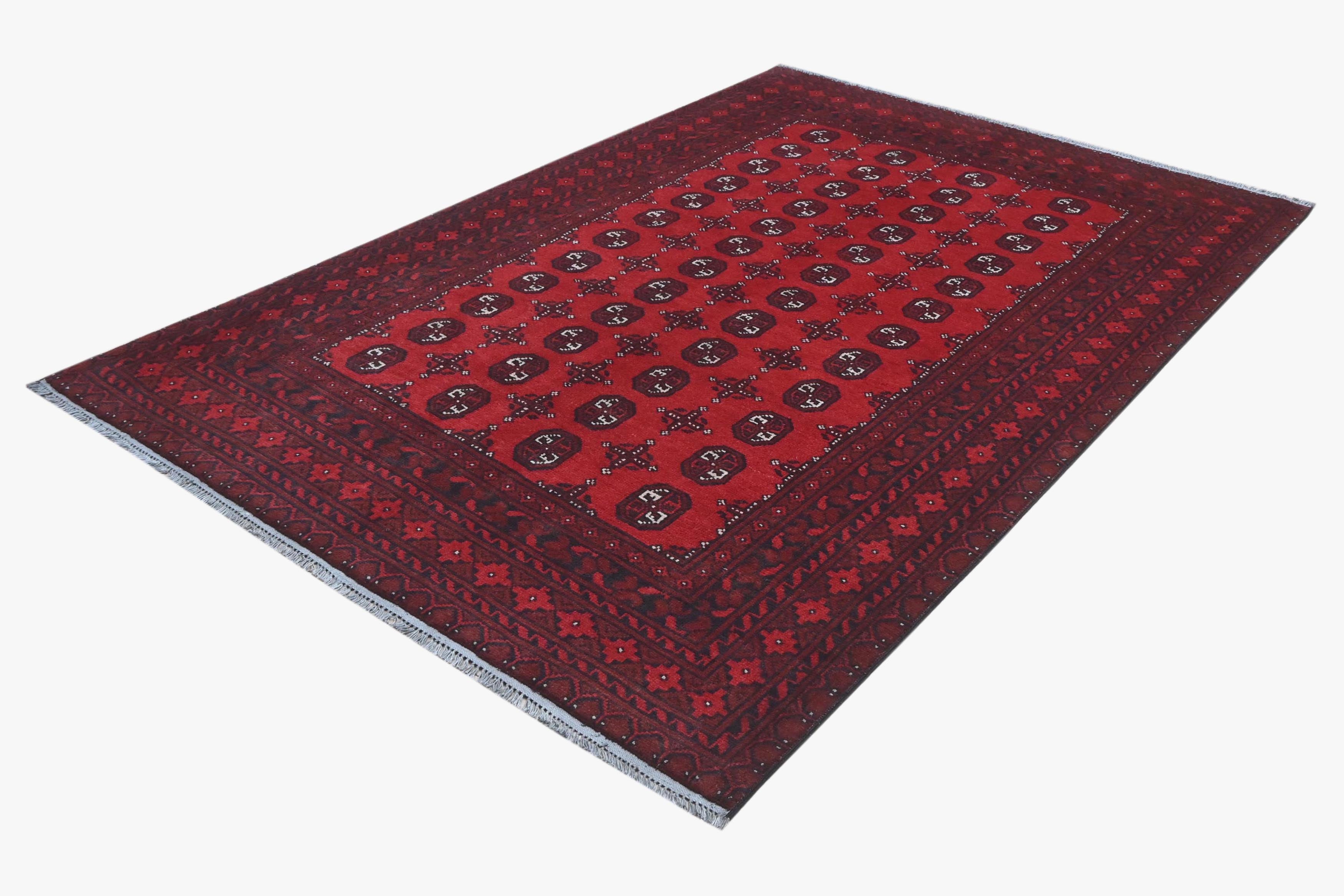 Red Afghan Red Rug PC 57760 - 2.38m X 1.63m