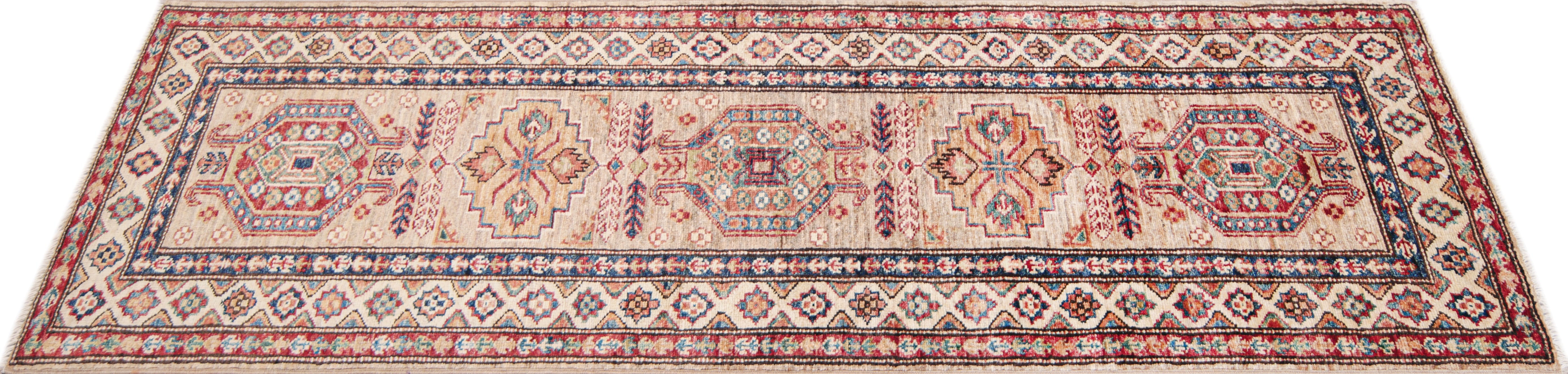 Supreme Kazak Beige Rug PC 57531 - 1.90m X 0.60m