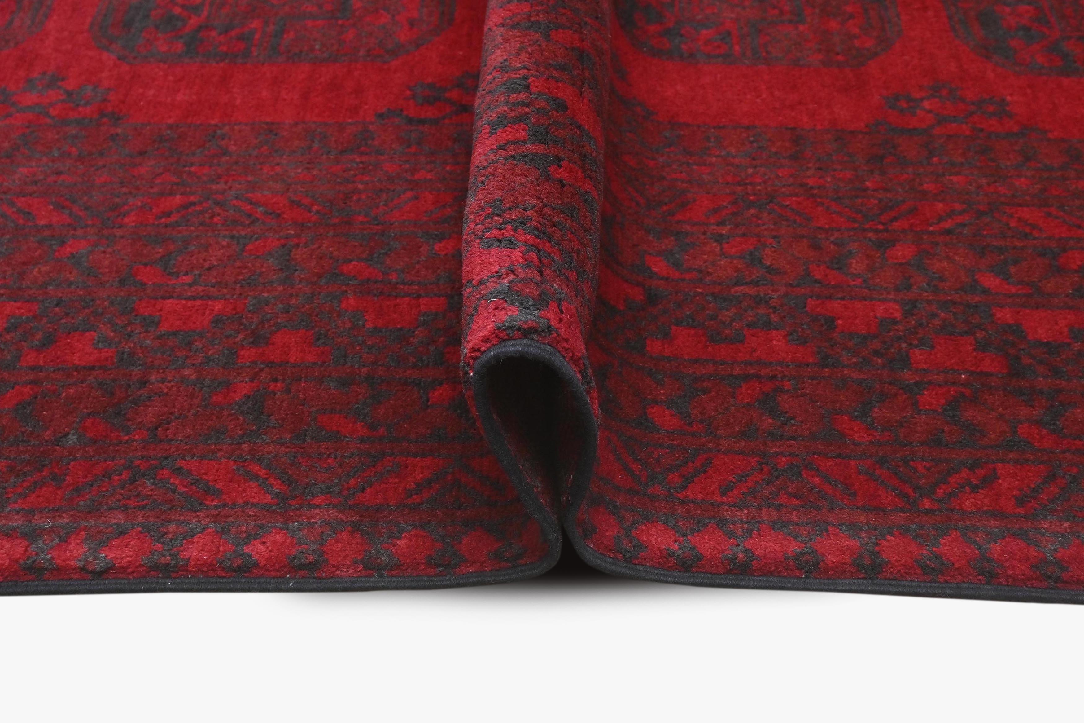 Red Afghan Red Rug PC 57759 - 2.33m X 1.61m