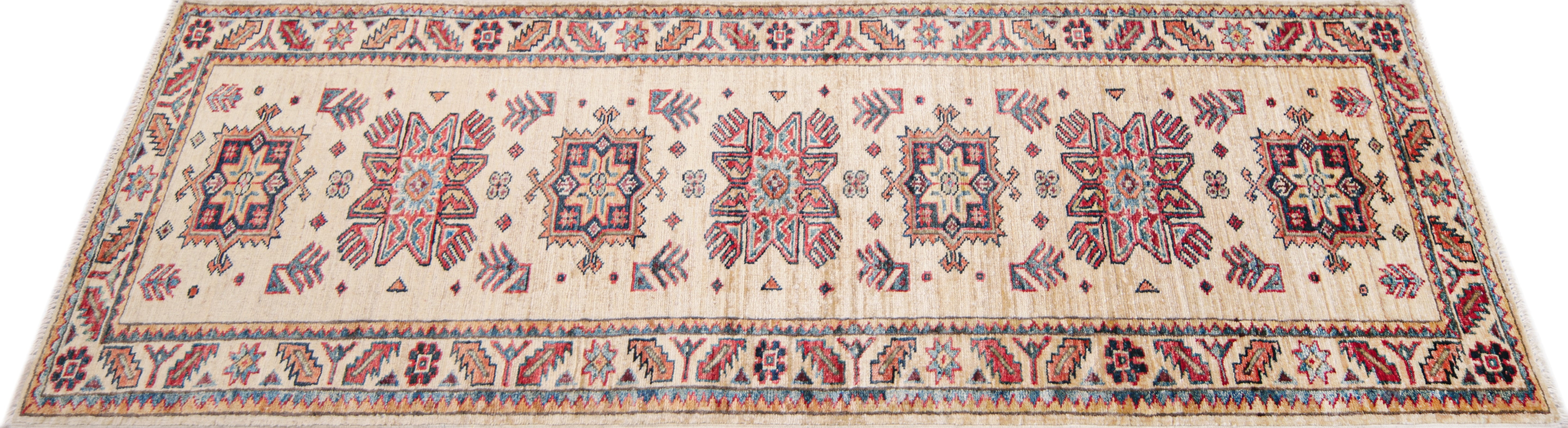 Supreme Kazak Ivory Rug PC 57533 - 1.85m X 0.64m