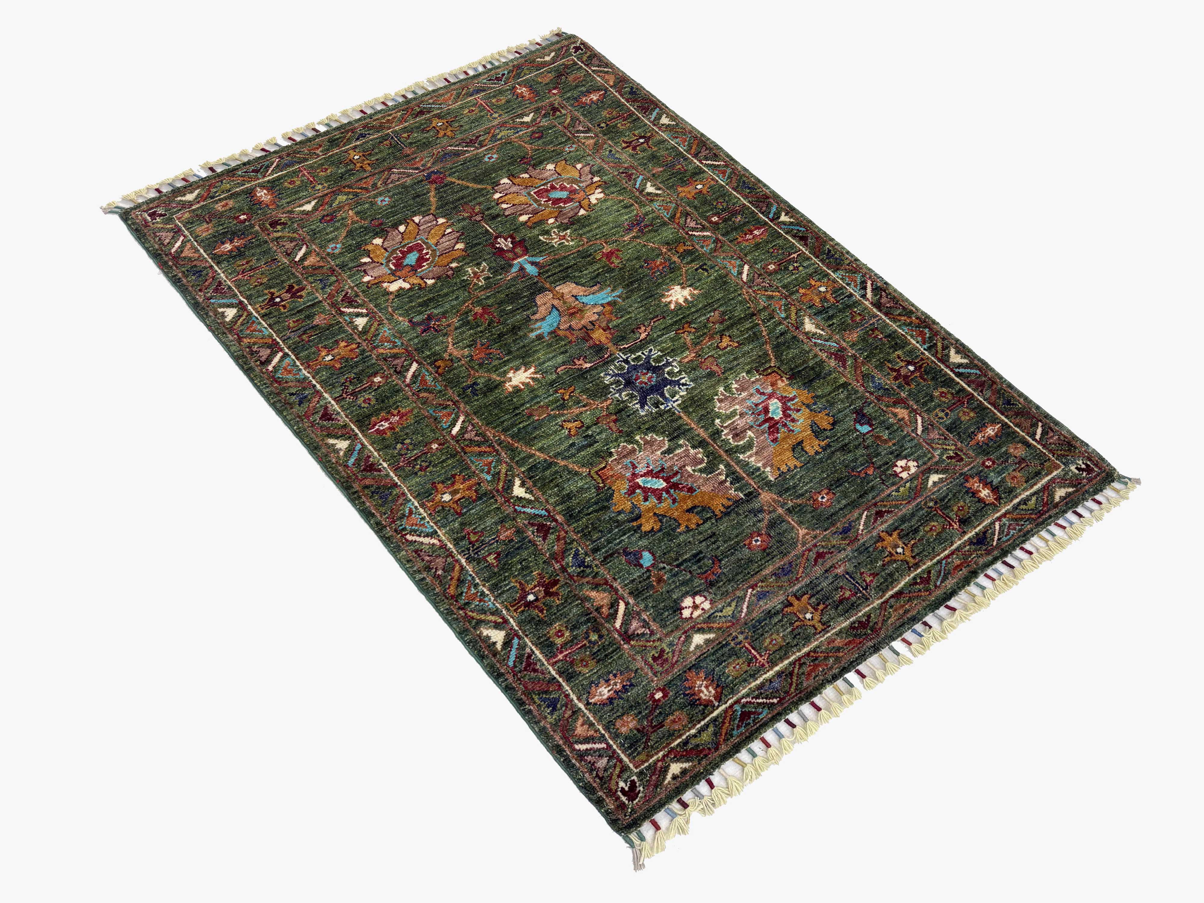 Sultani Green Rug PC 57417 - 1.30m X 0.80m