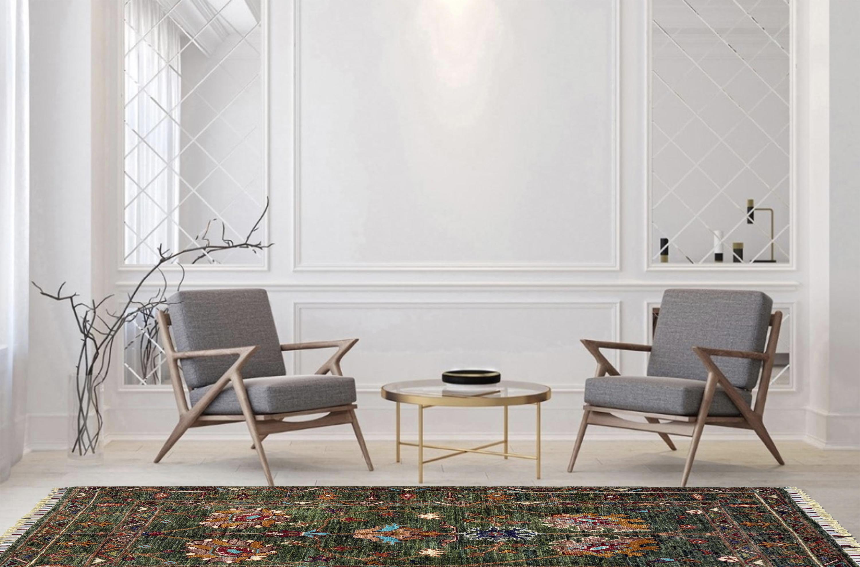 Sultani Green Rug PC 57417 - 1.30m X 0.80m