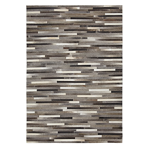 Cow Hide Stripe Grey Rug