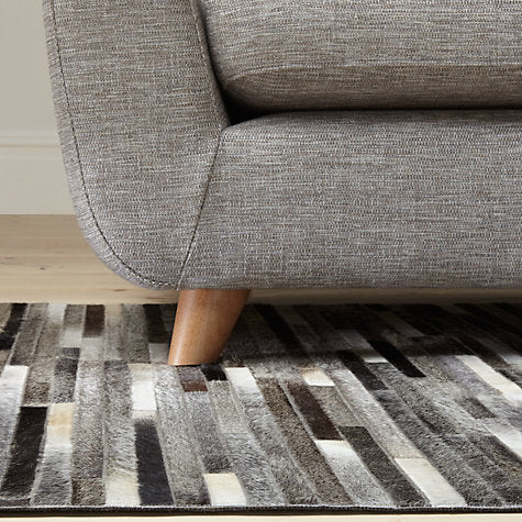 Cow Hide Stripe Grey Rug