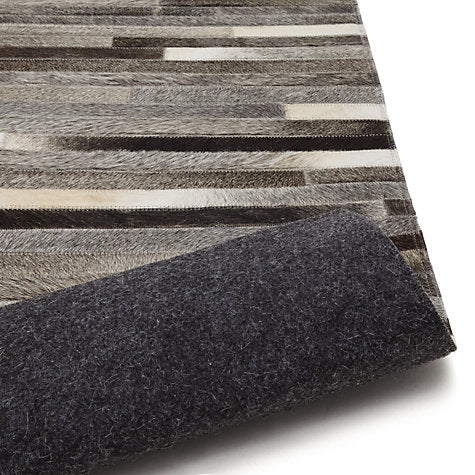 Cow Hide Stripe Grey Rug