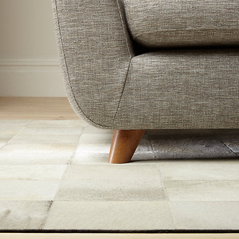 Cow Hide Tile White Rug