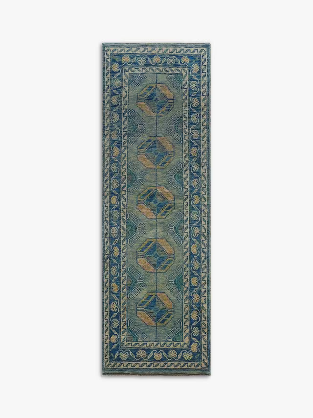 Boston Ersari Blue Runner Rug