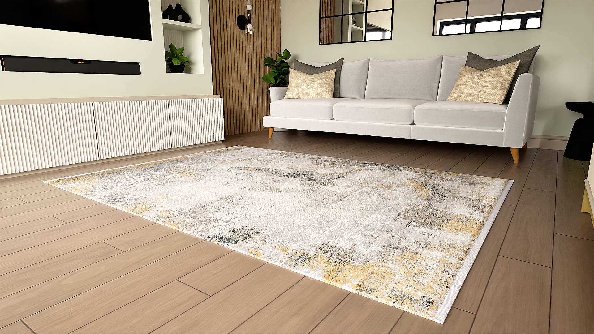 Toros Distressed Illusion Frost Grey Rug