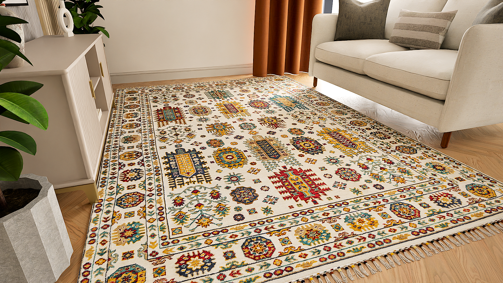 Malaki Kazak Ivory Rug