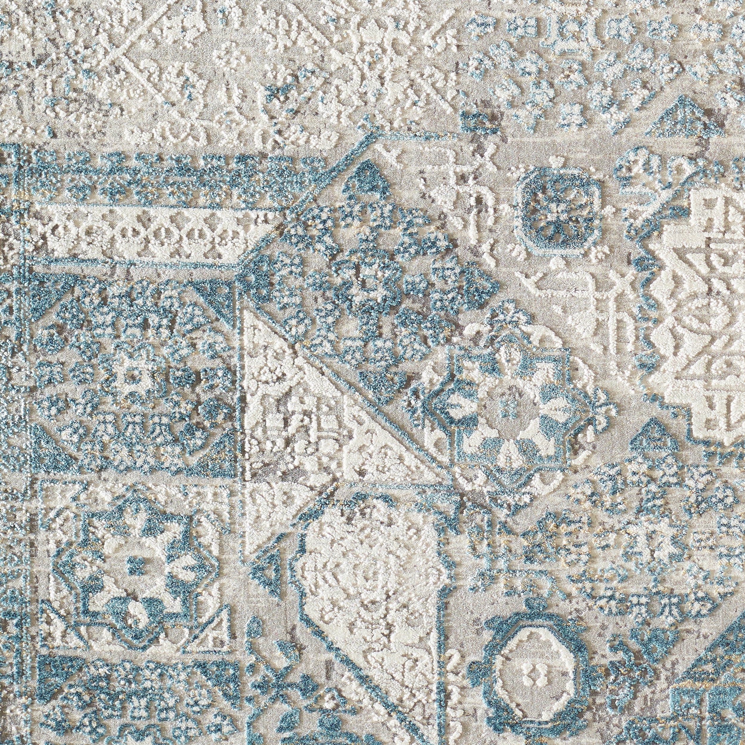 Toros Distressed Mamluk Blue Rug