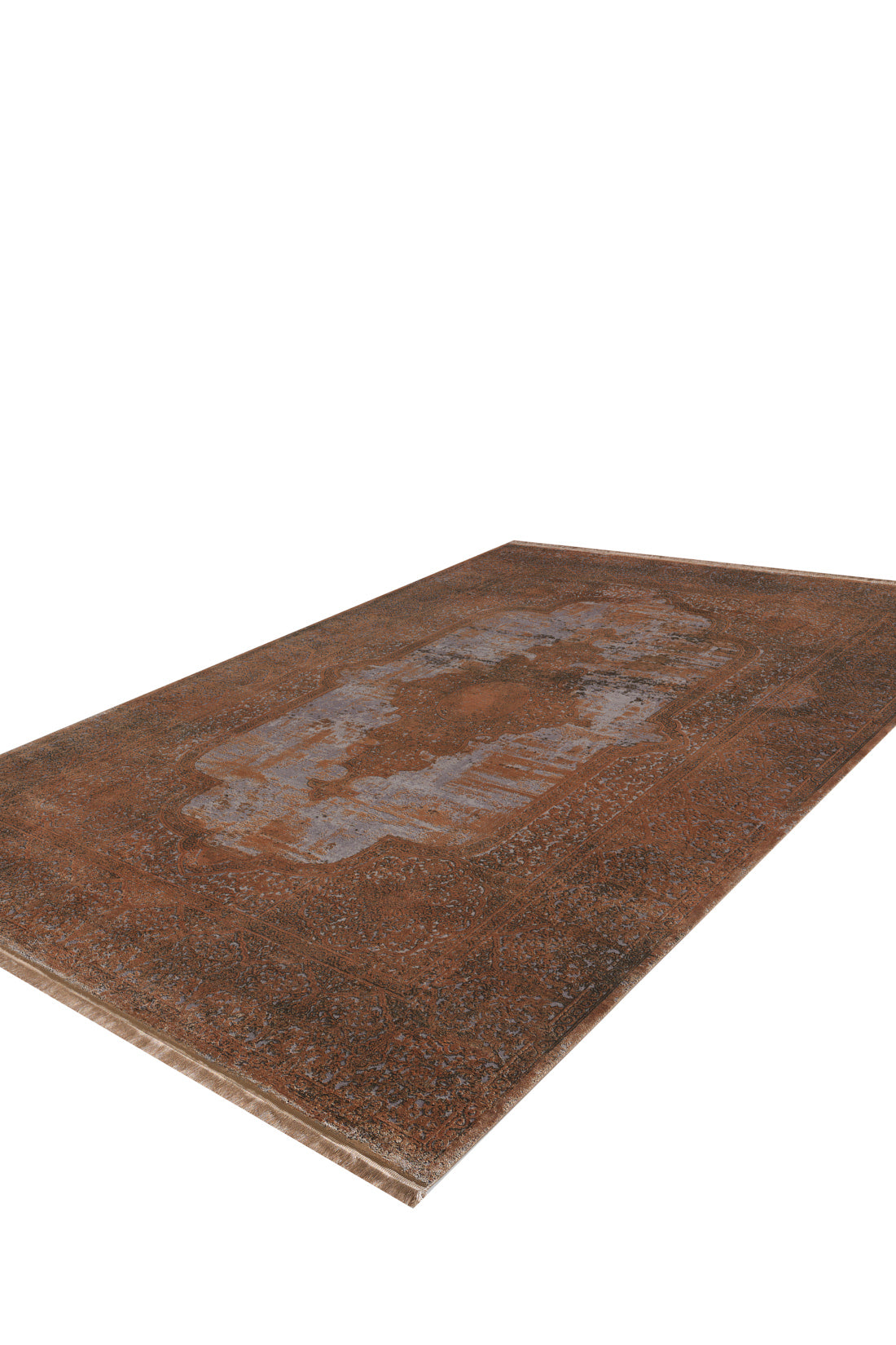 Toros Distressed Medallion Copper Overdyed Rug