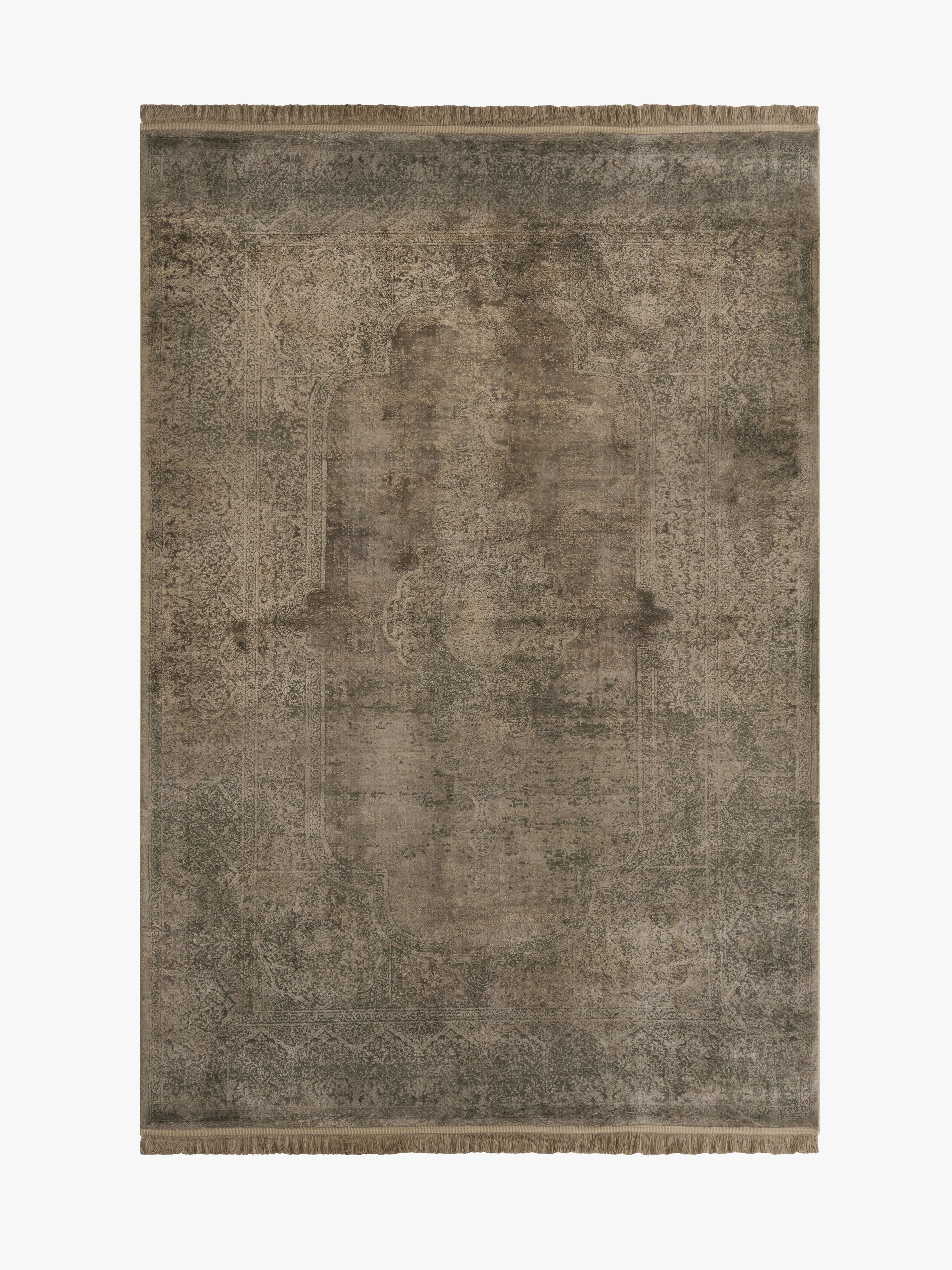 Toros Distressed Medallion Mink Overdyed Rug