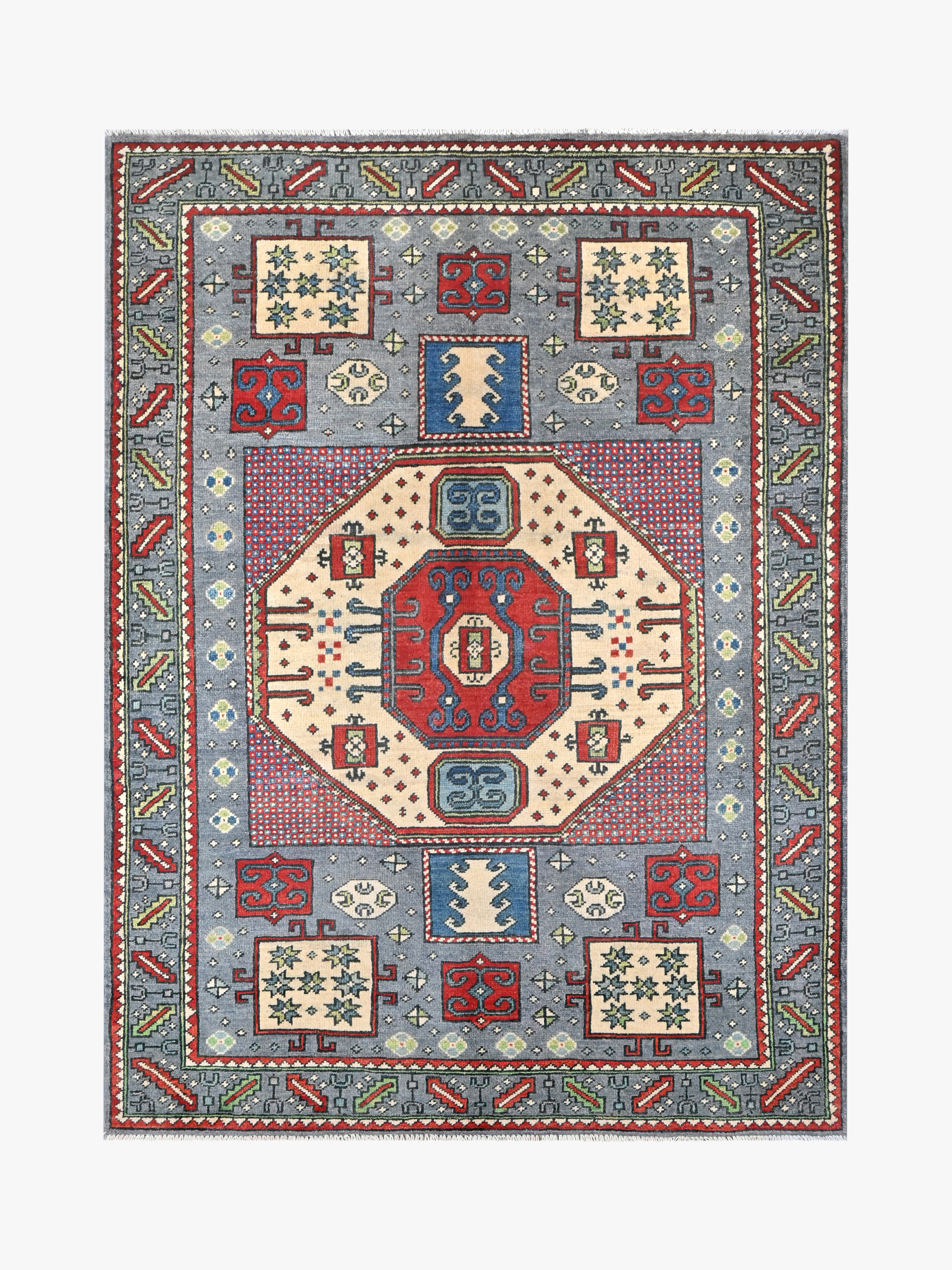 Kazak Grey Rug PC 54337 - 1.65m X 1.25m