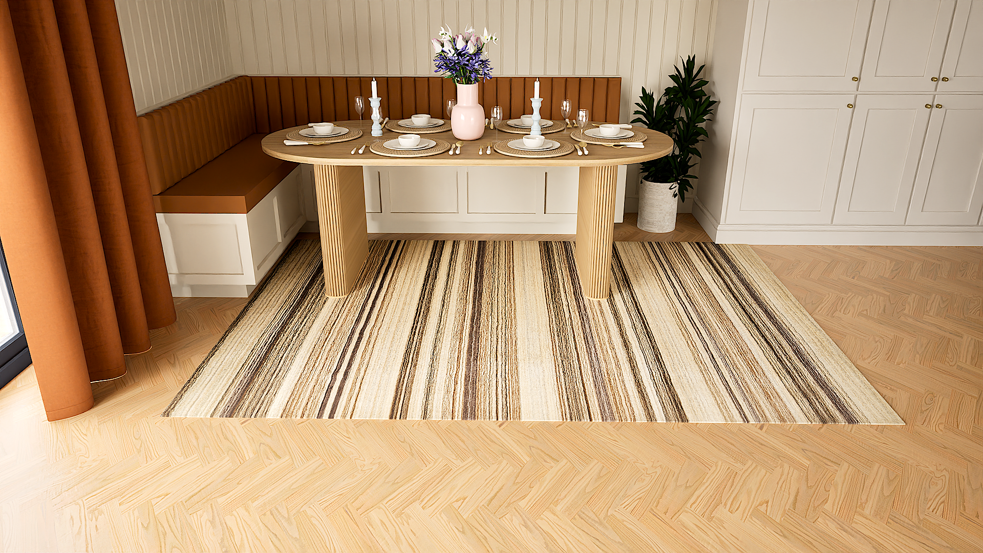 Spice Nutmeg Stripe Rug