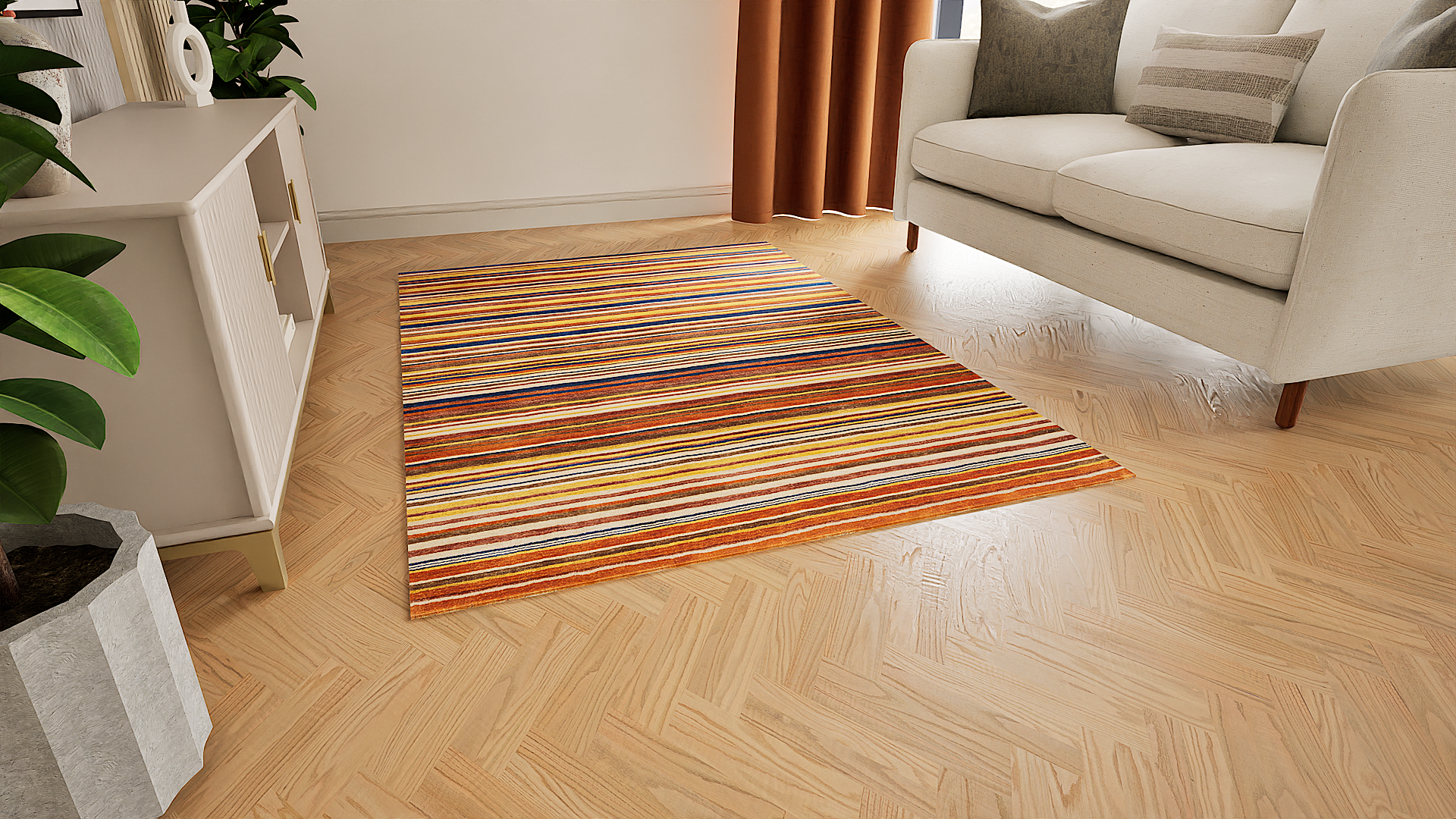 Spice Paprika Stripe Rug