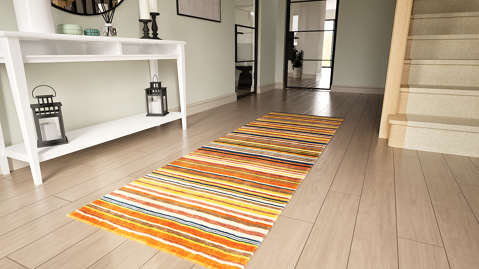 Spice Paprika Runner Stripe Rug