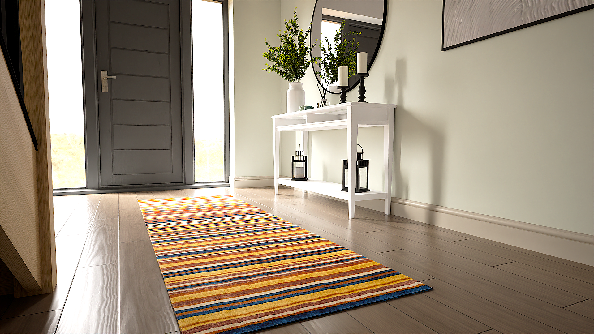 Spice Paprika Runner Stripe Rug