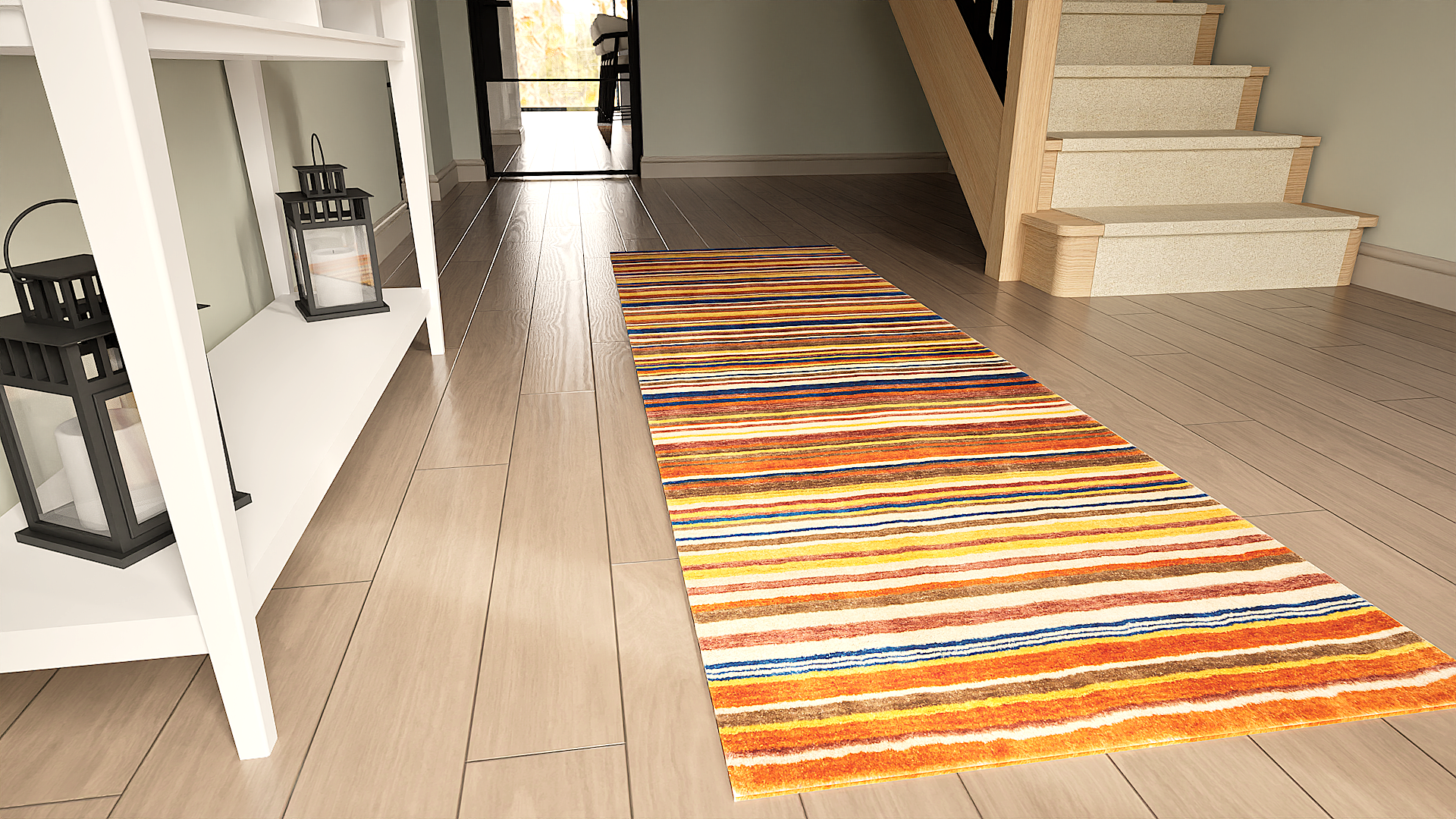 Spice Paprika Runner Stripe Rug